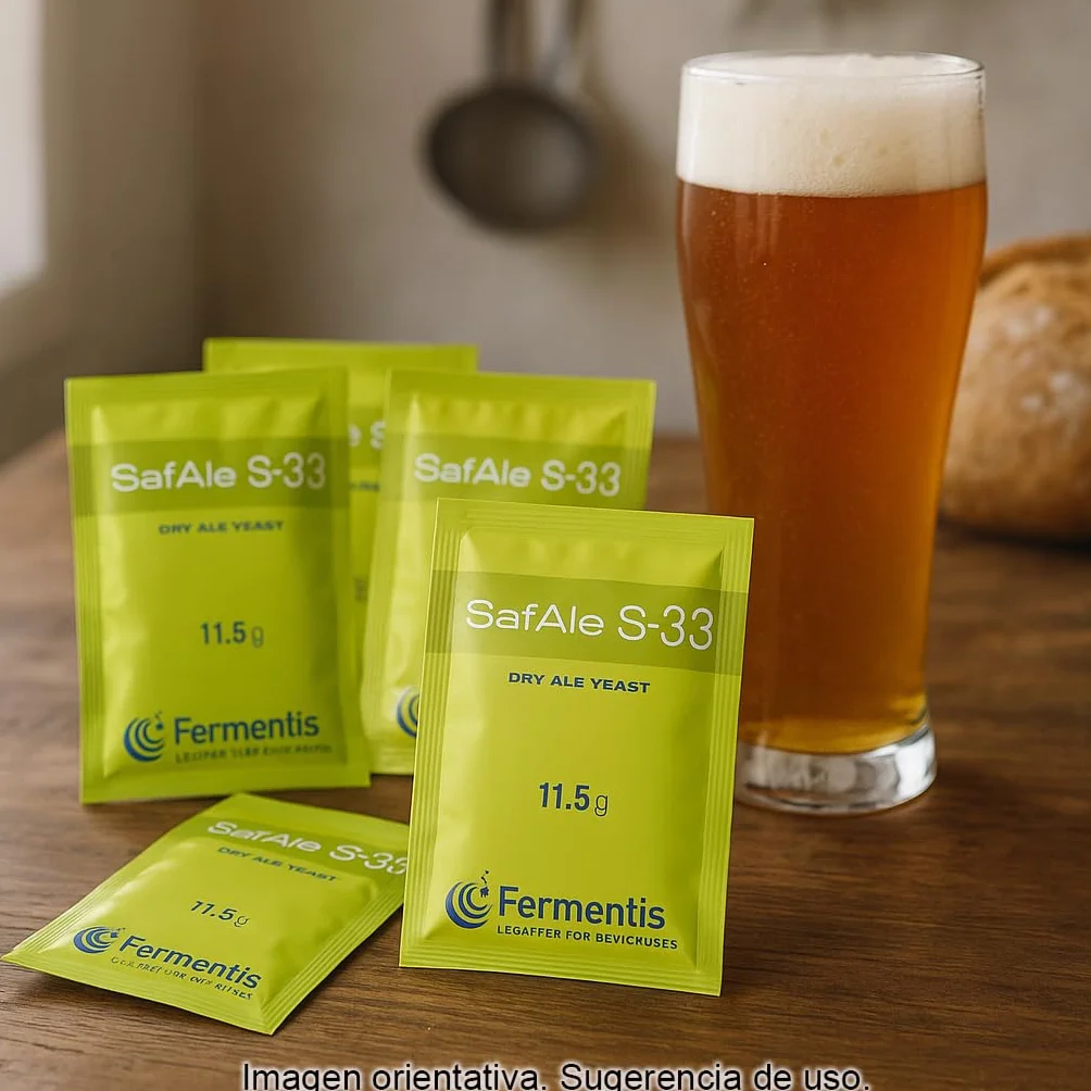 SafAle S-33 Levadura seca Ale 11,5 g Pack 5 sobres para cerveza artesanal