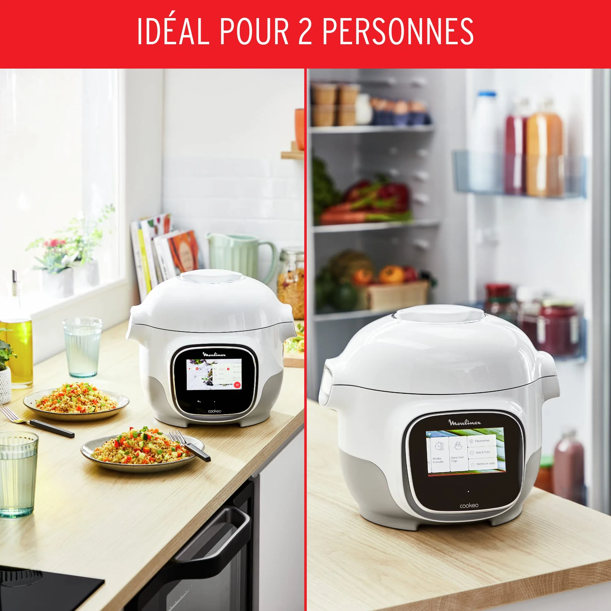 Moulinex Cookeo Touch Wifi Mini Multicooker 3L 100 recetas integradas Wifi pantalla táctil YY5132FB Blanco
