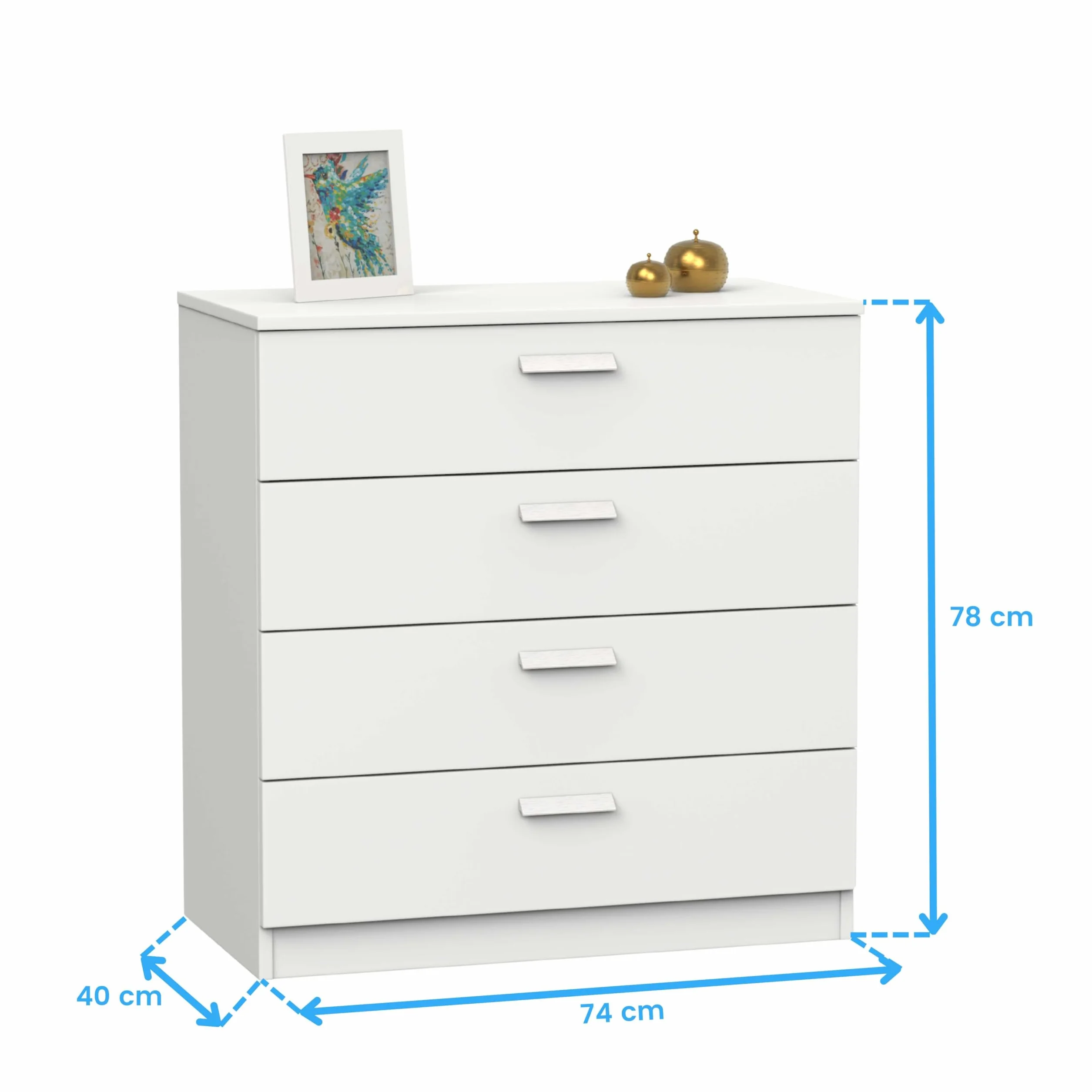 Miroytengo Pack Muebles Dormitorio Juvenil Tibet Estilo Contemporáneo en Color Blanco Mate (Cama 105x190 cm + Armario + Cómoda)