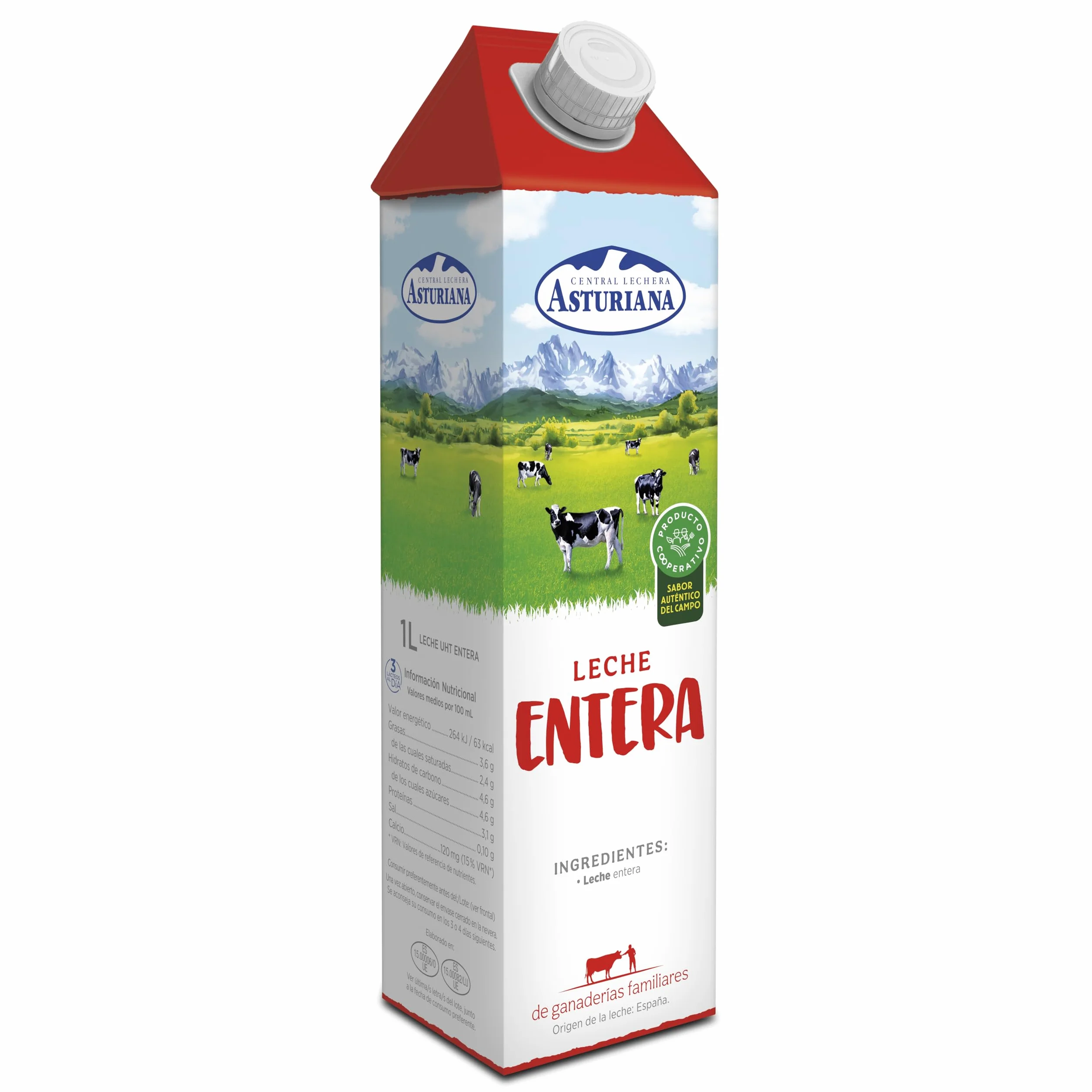 Central Lechera Asturiana Leche Entera Pack 6 x 1L