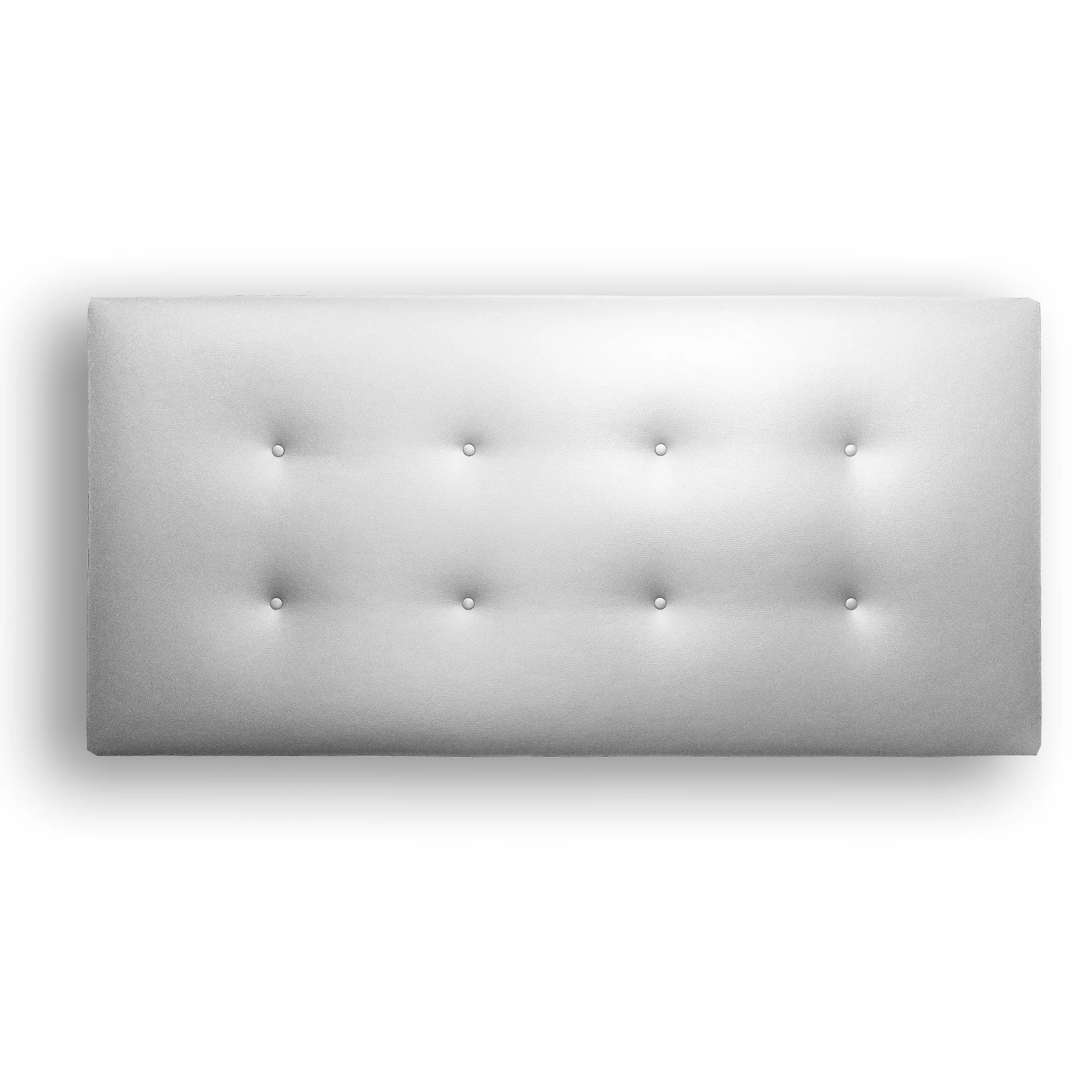 Silcar Home - Cabecero de Cama Carlo 135 Blanco - Estructura de Madera, Tapizado en Polipiel, Diseño Moderno con Dos hileras Botones, Fácil Instalación - Polipiel Blanco, 135 cm