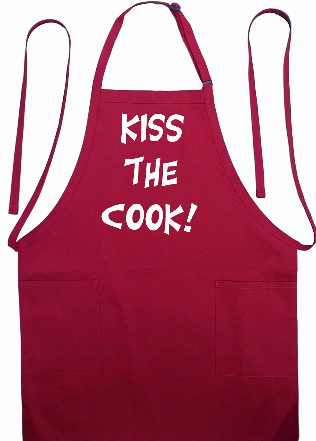 Rojo delantal Kiss the Cook | Cute cocina delantales