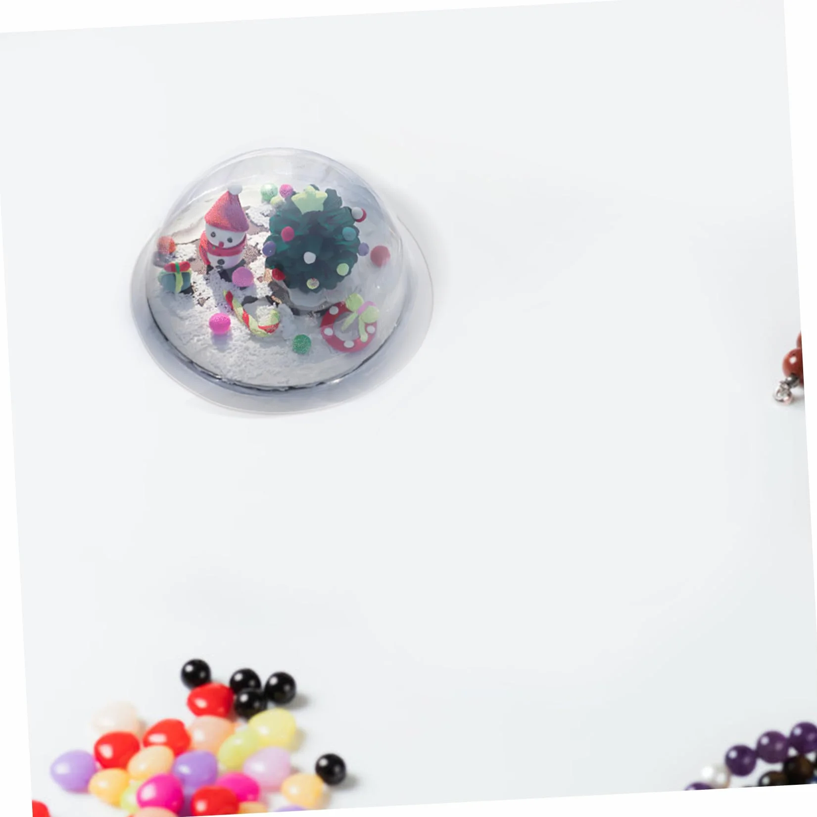 Anneome 12 Piezas Plastic Globe Hemisphere Covers Fillable DIY Ornament Domes Christmas Village Decorations