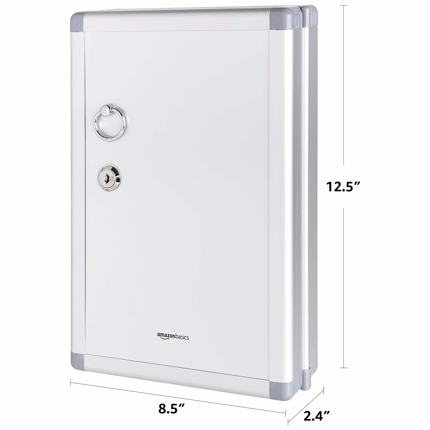Amazon Basics Cassetta di sicurezza 31.5 x 21.59 x 6.2 cm Argento con serratura