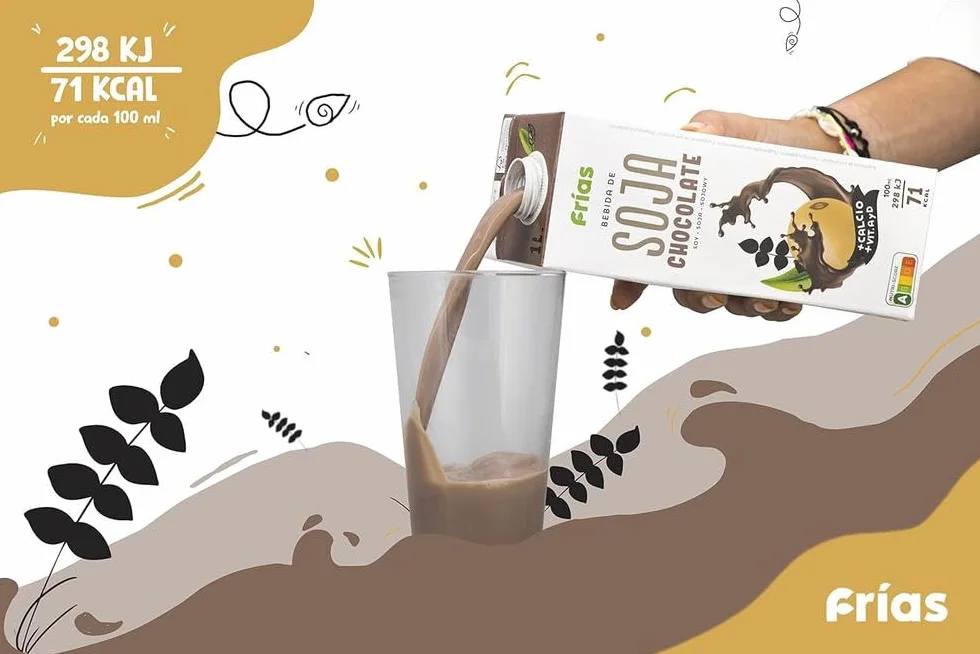 Frías Bebida Vegetal de Soja Chocolate Sin Gluten Sin Lactosa Pack 6 Unidades 1L Vegana