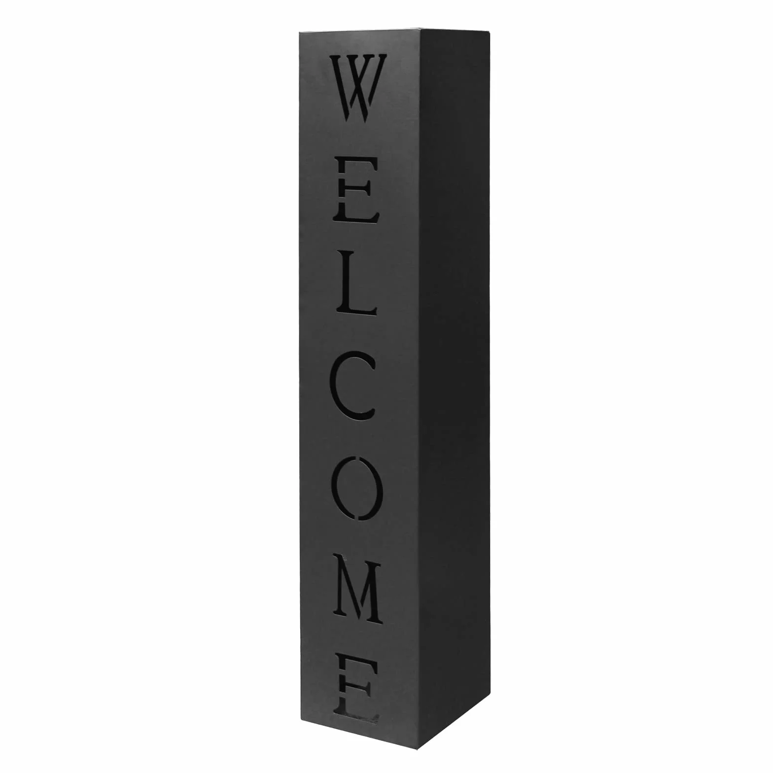 Columna Negro Decoración Antorcha Letrero Metal Entrada Casa Hogar Welcome
