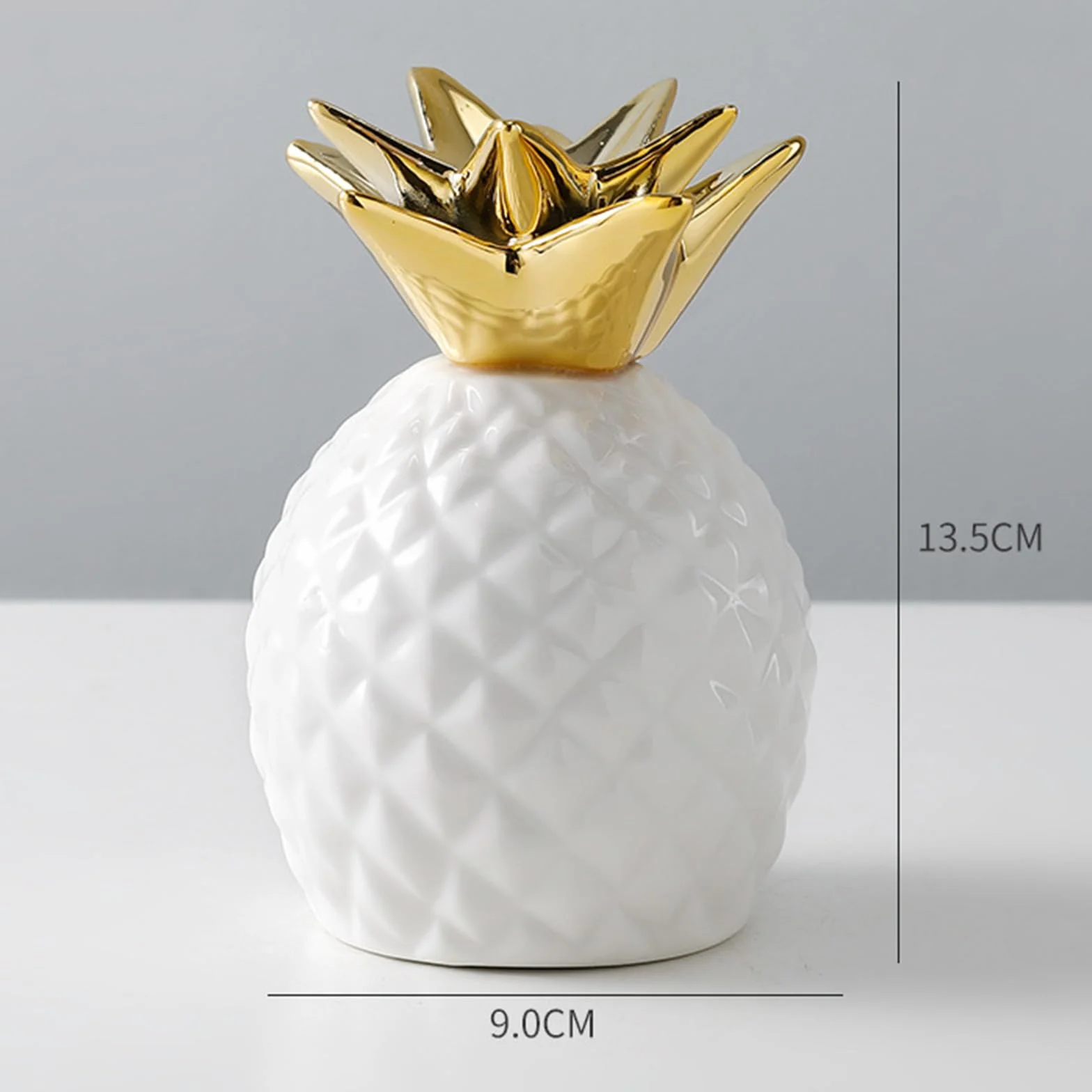 Caja de Dinero de Piña, Figura de Piña Caja de Monedas, Hucha Piña, Hucha para Frutas, Figura de Piña Caja de Dinero, Hucha de Moneda de Piña, Hucha de Cerámica con Diseño de Piña (Blanco)
