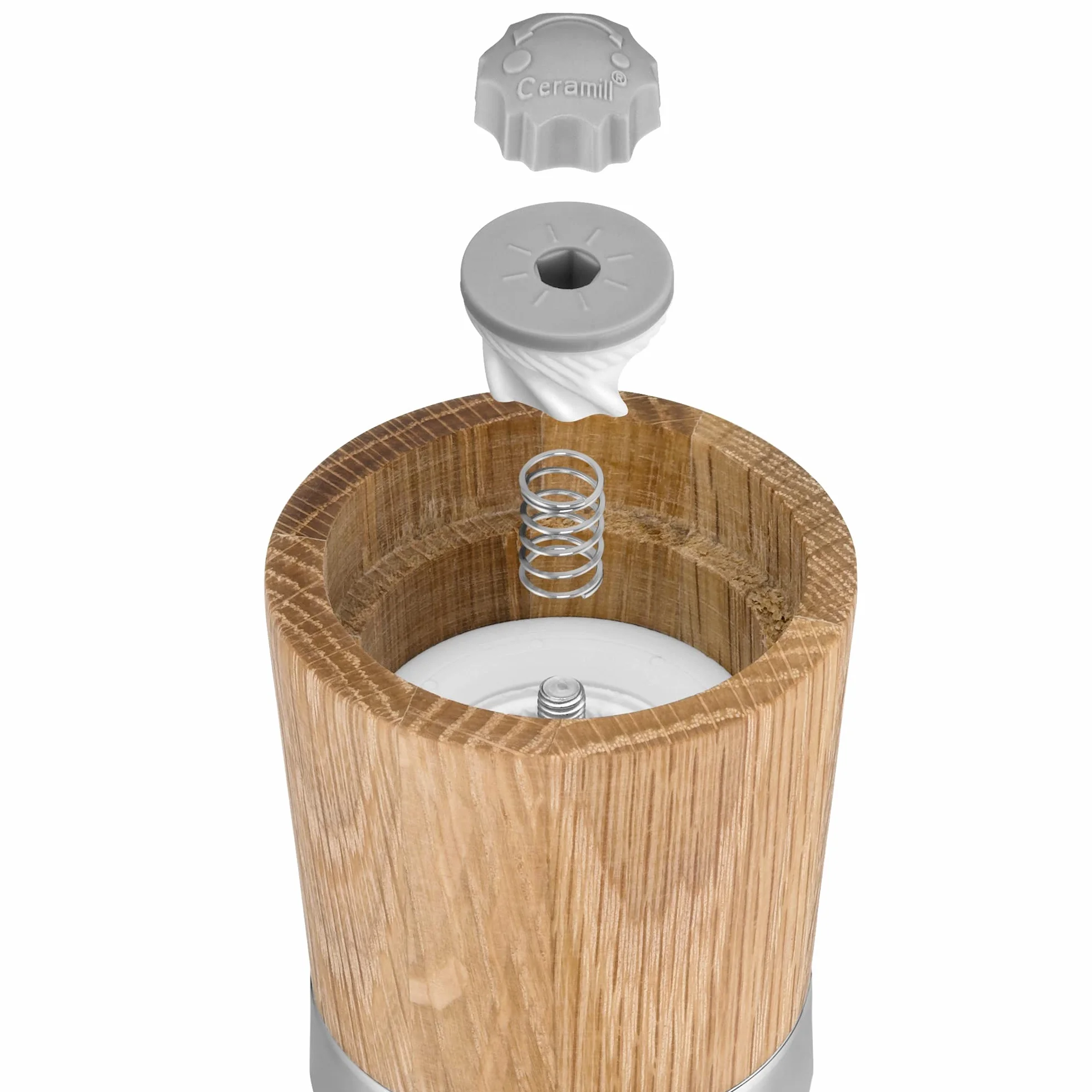 WMF Ceramill Natura Juego 2 Molinillos Sal Pimienta Madera 13,8 cm Ø 6 cm Cerámica