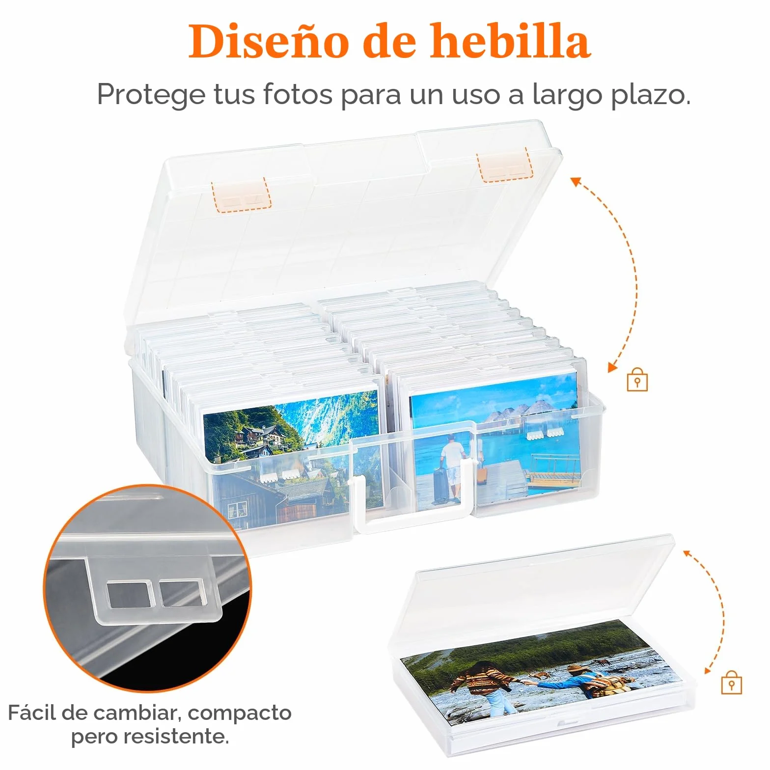 Lifewit Caja de Almacenamiento para Fotos de 10 x 15 cm, Maletín que Incluye 18 Cajas para Fotos, Estuches Transparentes, Organizador de Plástico para Semillas, Tarjetas, Manualidades, 1 Unidad