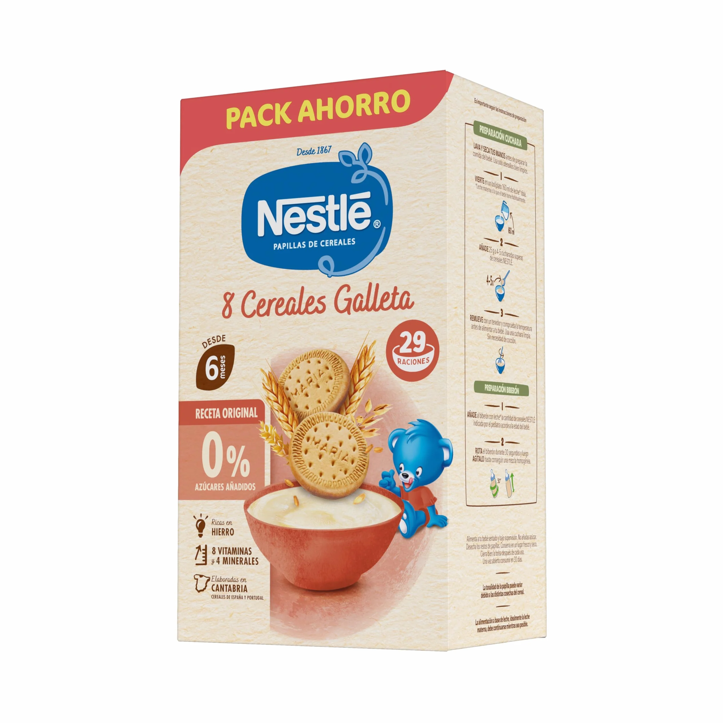 Nestle Papilla 8 Cereales con Galleta, 725 g