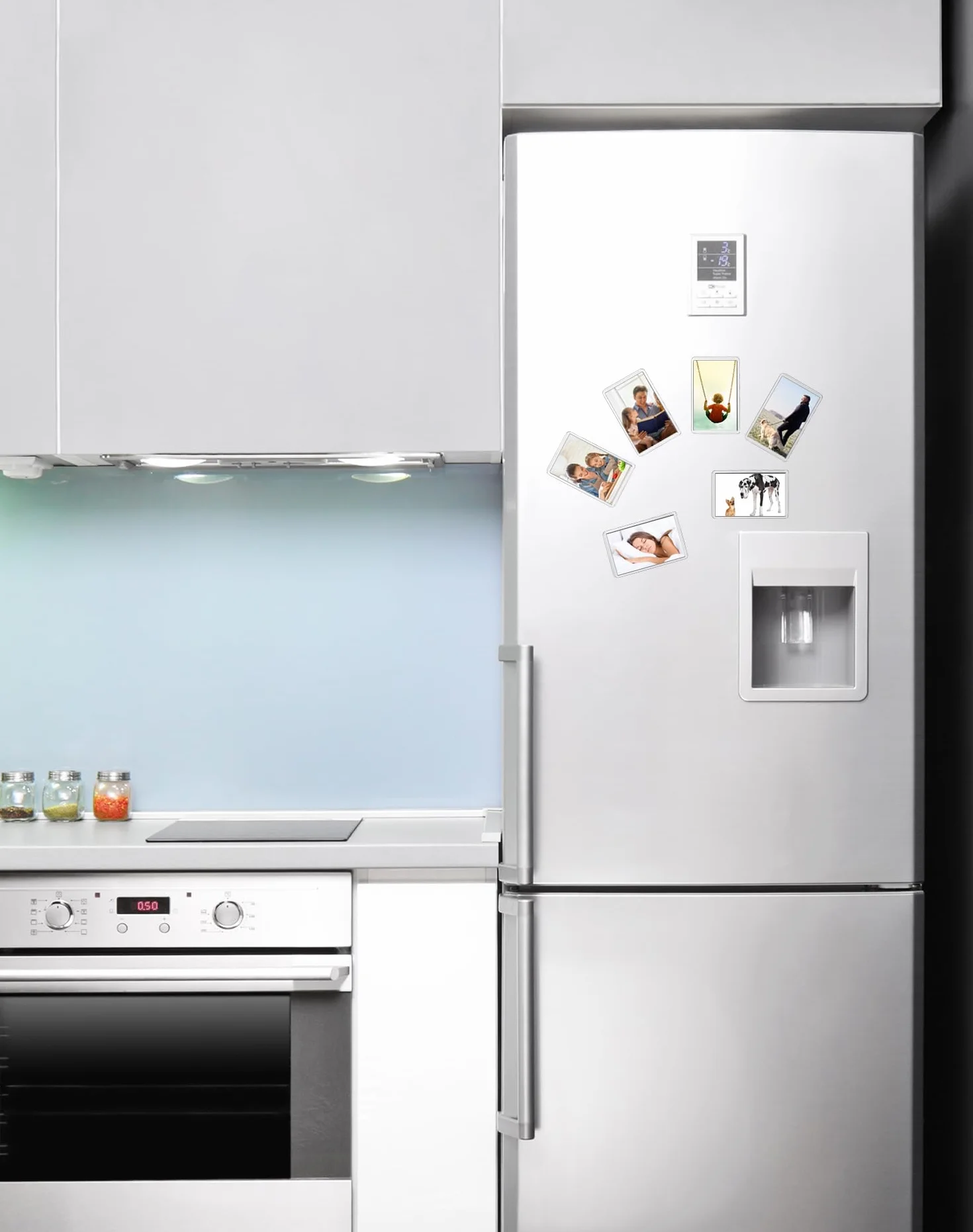 QWORK® 50 Piezas Mini Marcos de Fotos Magnéticos para Fotos de 7 x 4,5 cm, Marcos de Fotos de Acrílico Transparente para Refrigerador y Regalos Familiares