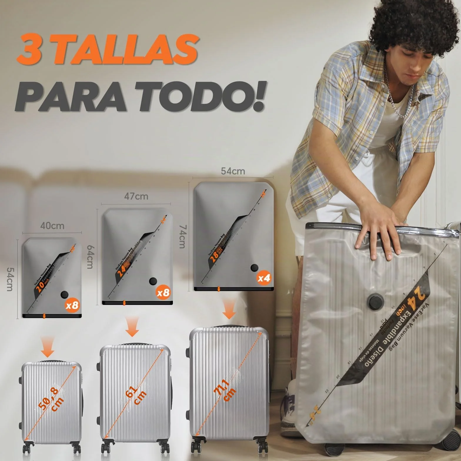 Vacbird Bolsas Vacio Ropa con Bomba de Vacío Eléctrica Inalámbrica 20 Bolsas para Viajes Organización