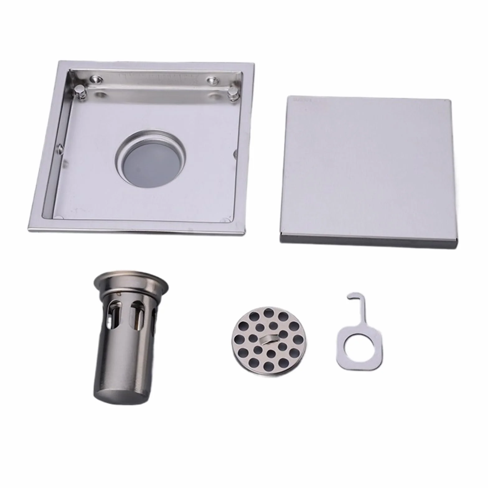 Desague Ducha 110MM y 150MM 304 Drenaje de Piso Acero Inoxidable Inserto azulejo Rejillas residuos cuadradas Ducha baño
