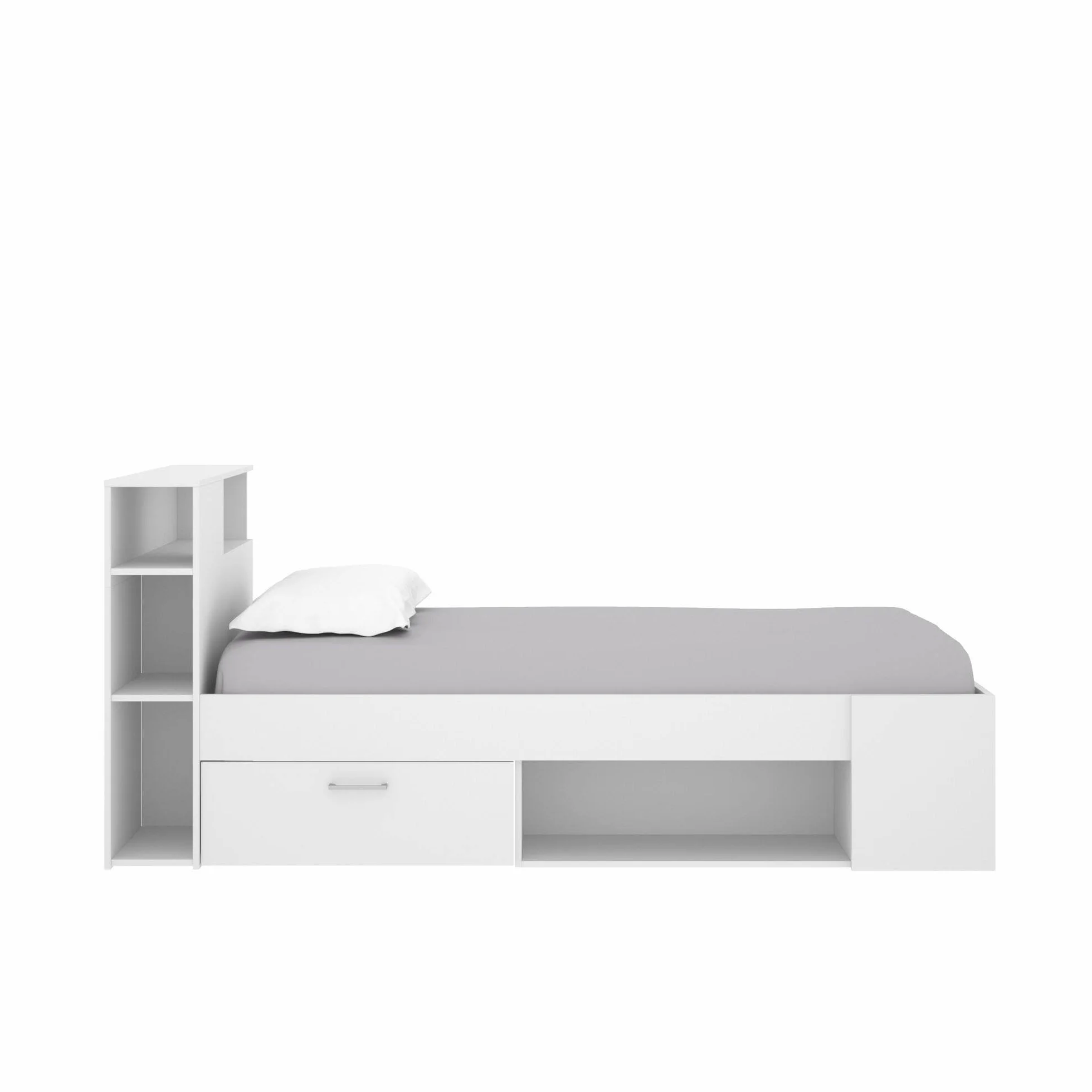 DEKIT GRUPO RIMOBEL Lanka, Cama Compacta de 90 x 190 con Cajones, Blanco, 96 x 99 x 218 cm
