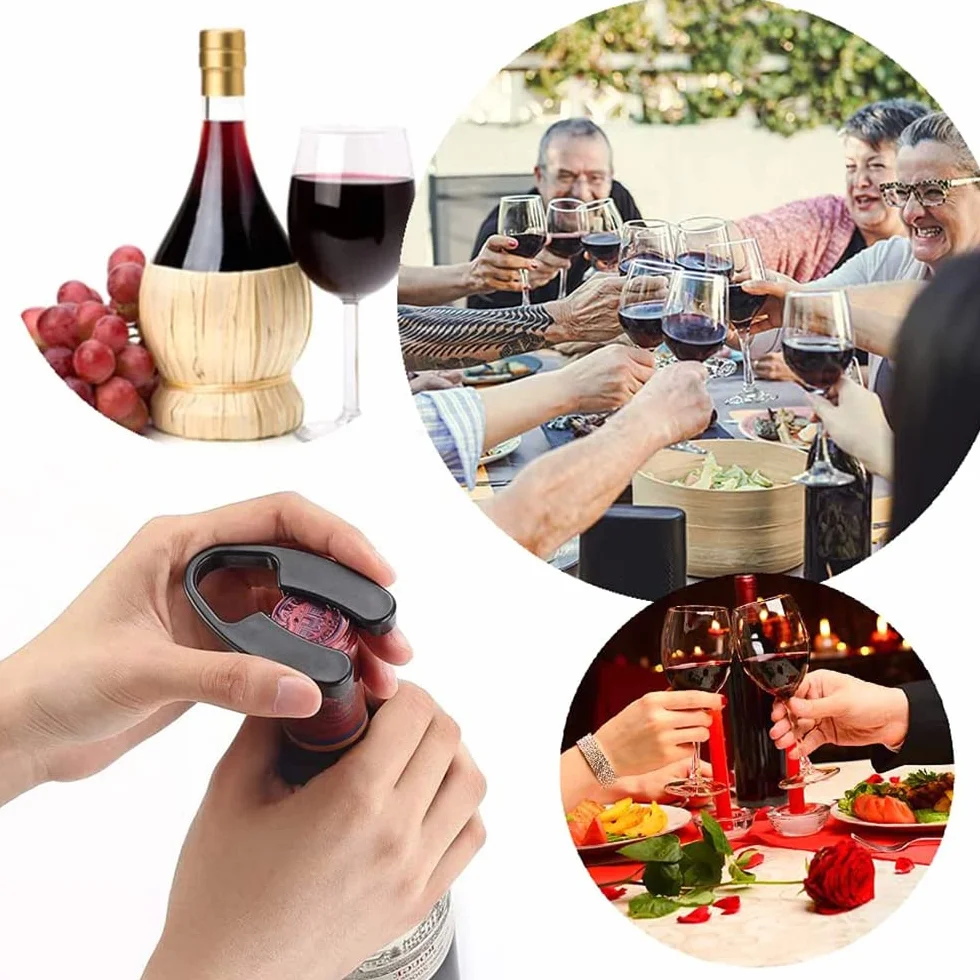 4 Piezas Cortador Papel Vino Cortador Cápsulas para Vino Cortacápsulas Para Botellas De Vino Para Quitar El Papel De Aluminio Las Botellas Vino Negro