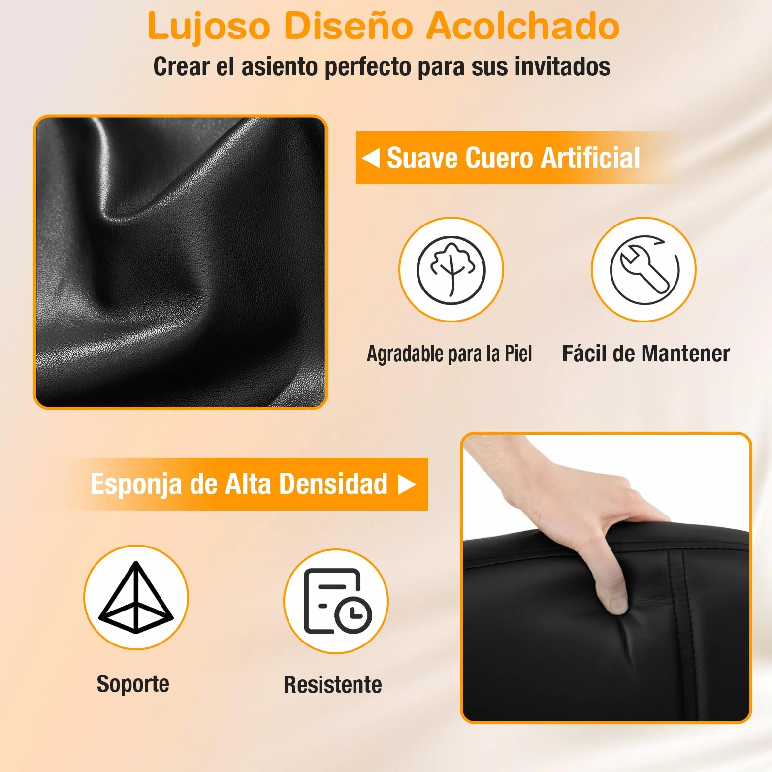 COSTWAY 2 Sillas Sala de Espera, Reposabrazos Acolchados, PU, Estructura de Metal, Sillas Confidente sin Ruedas, Silla Oficina, Carga 150kg, Negro
