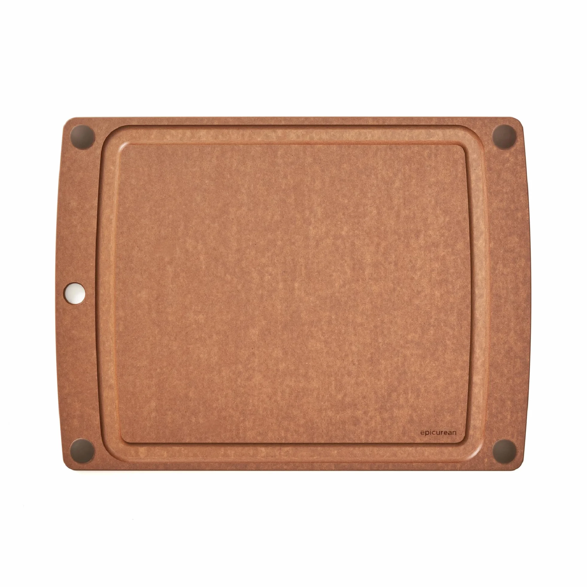 Epicurean 505-181303002 - Tabla de cortar todo en uno con patas deslizantes y ranura para jugo, compuesto, nuez moscada/marrón