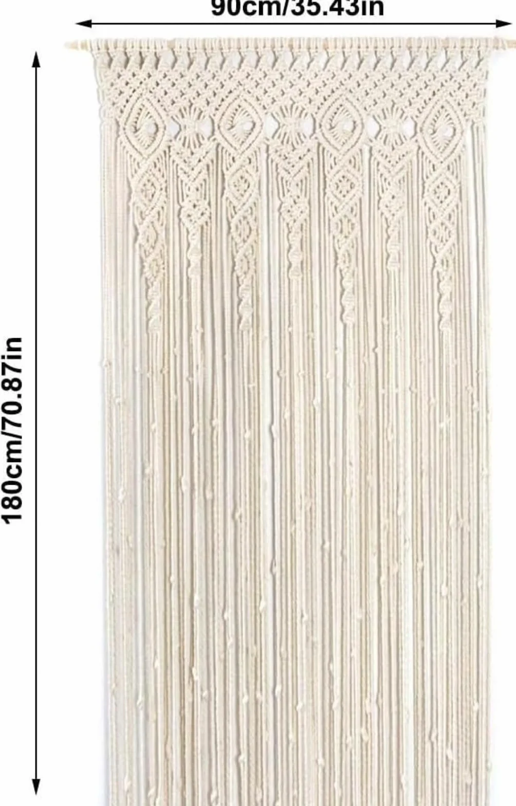 Cortina de macramé para Colgar en la Pared, Tapiz Boho para Puerta, Ventana, Divisor de Armario, Decoración de la Boda