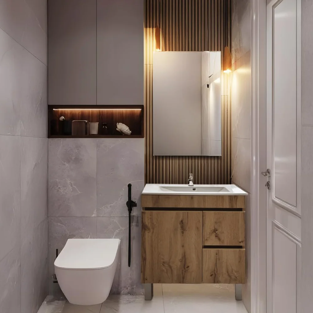 Juego Mueble Baño con Lavabo. Mueble Lavabo 60 cm. Mueble Bajo Lavabo Compacto Preinstalado de Fábrica. Mueble Baño con Lavabo 60 cm con Pie de Porcelana. No Incluye Espejo.