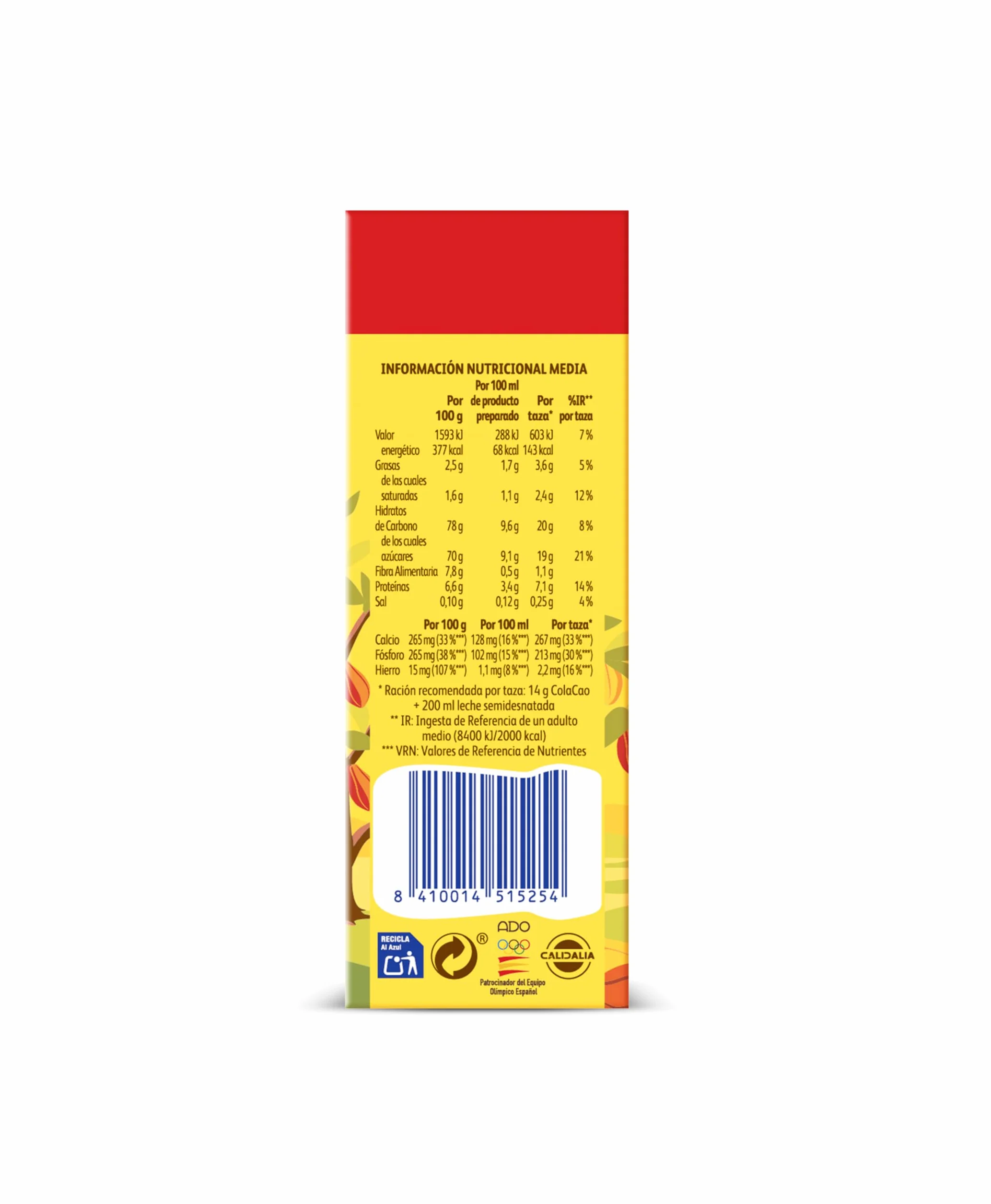 ColaCao Original Cacao Soluble Natural sin Aditivos 6 Sobres 96g
