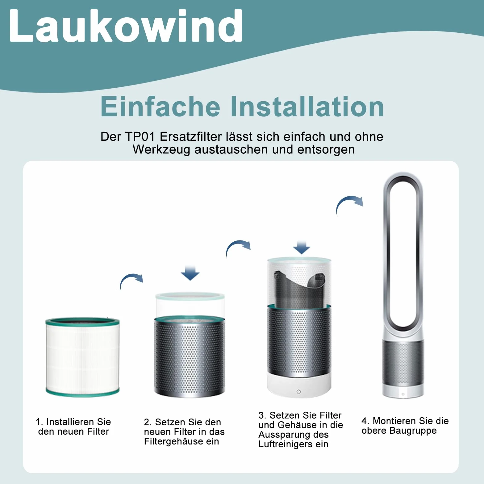 Filtro HEPA para Dyson TP00 TP01 TP02 TP03 AM11 BP01 Pure Cool Link Purificador de aire