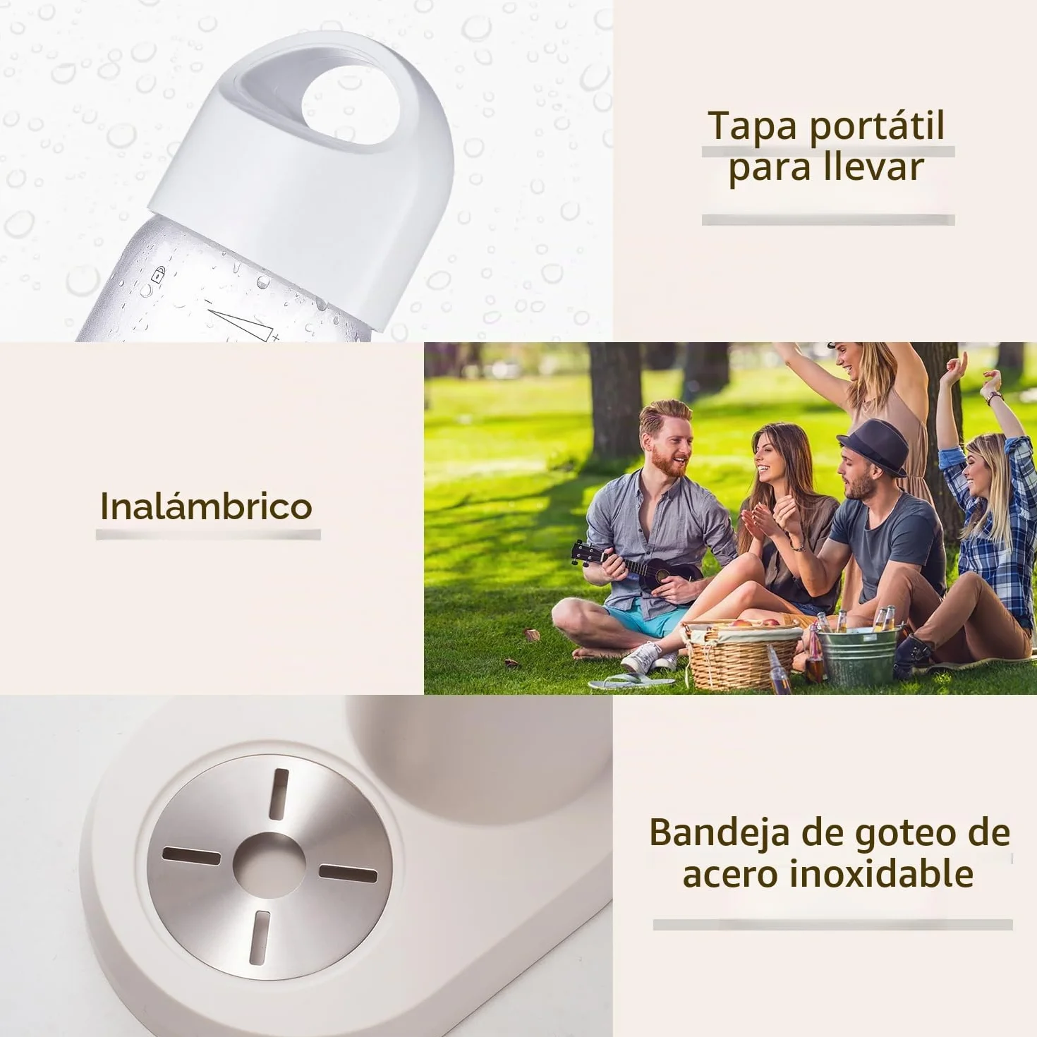 Fabricante de Soda con Botellas Sin BPA 1L+1L, Máquina de Agua con Gas para Casa, Compatible con Cilindros CO2 60L, Blanco