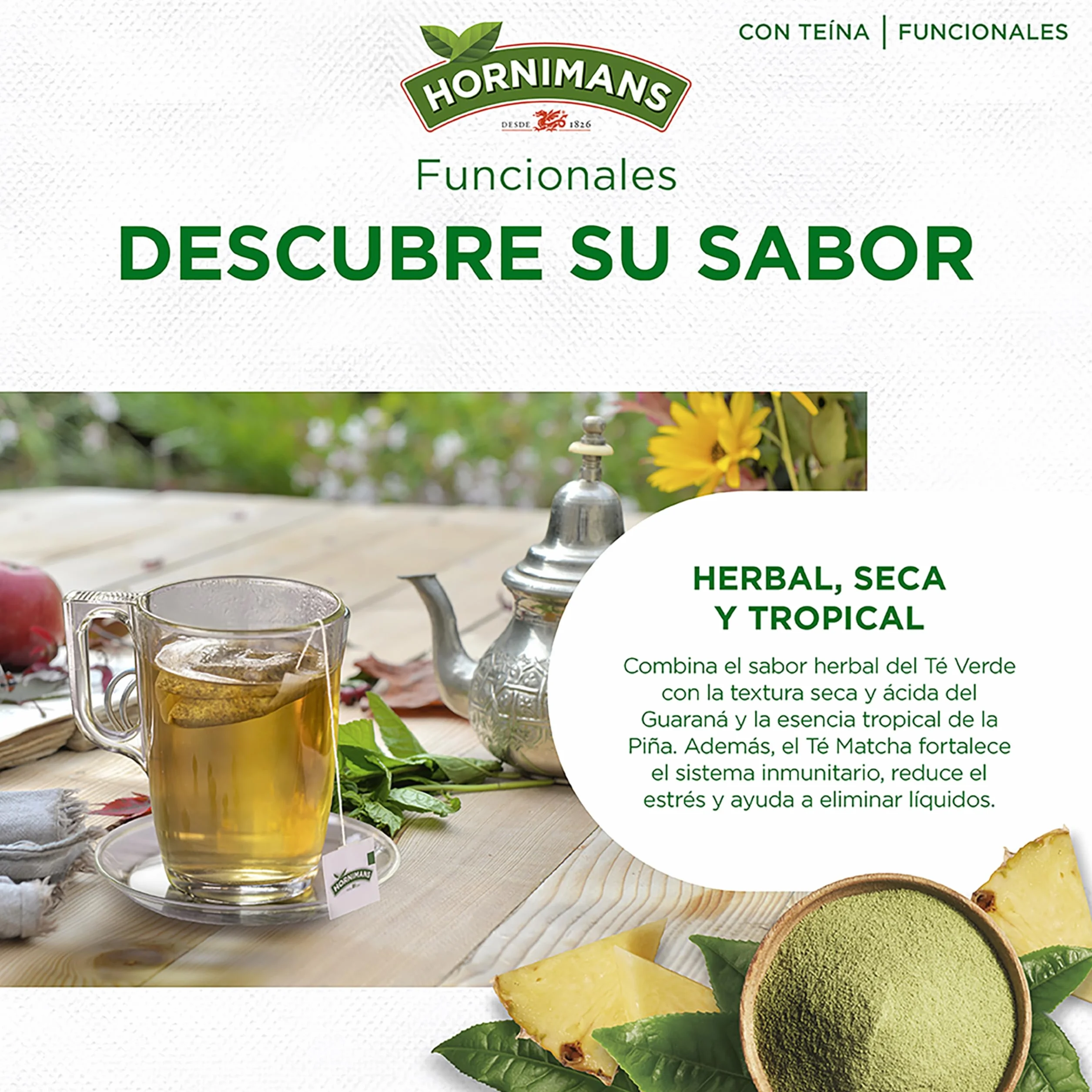 Hornimans Té Slim con Té Matcha 100% Naturales 20 bolsitas