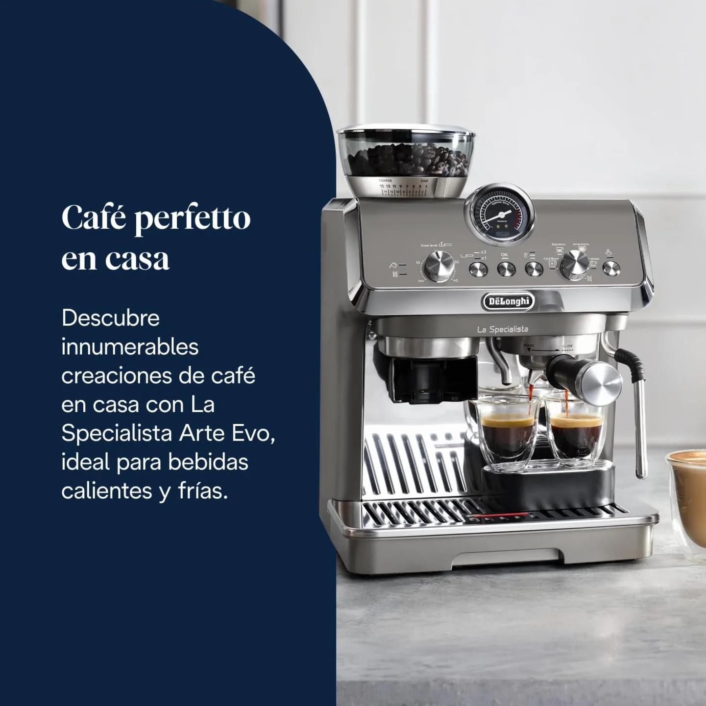De'Longhi La Specialista Arte Evo EC9255.T, Máquina de Café Espresso, con Función Cold Brew, con Jarra de Leche Profesional, Sensor Grinding Technology, Incluido Kit de Barista, 1550W, Titanio