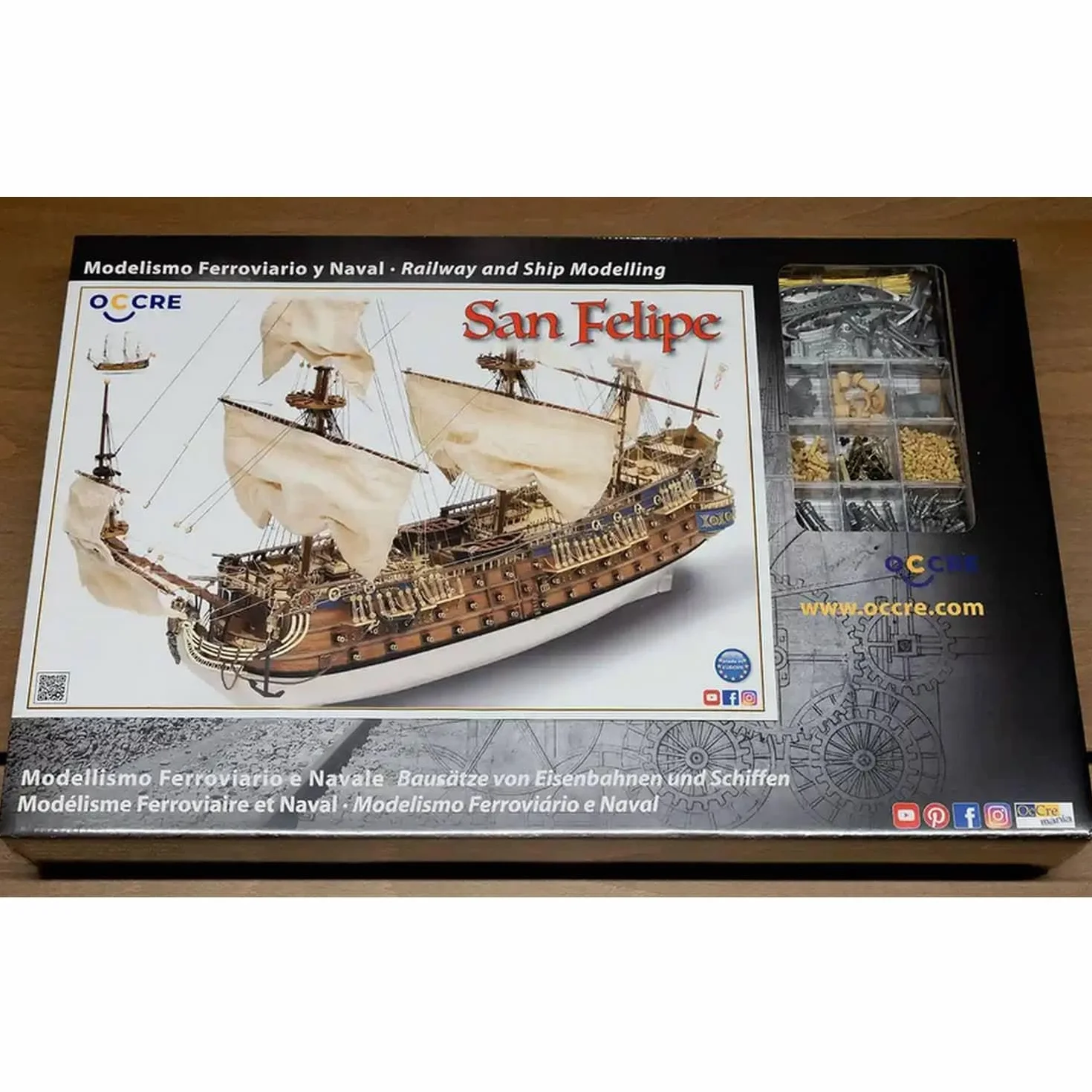 Occre SAN FELIPE-VELIERO -KIT DE MONTAJE EN MADERA Y METAL -MONTAJE NECESARIO