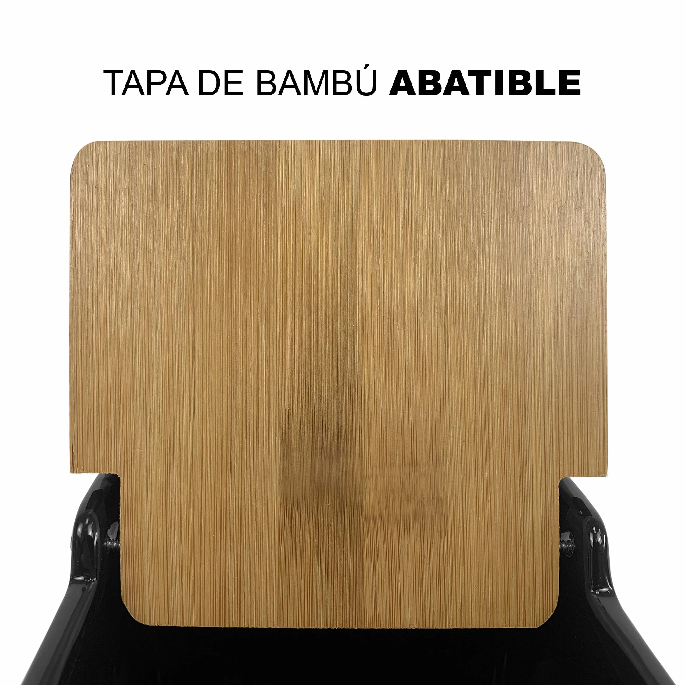 Salero de Cocina de Cerámica con Tapa de Bambú Negro Mate 12,2 x 12,2 x 11,5 cm