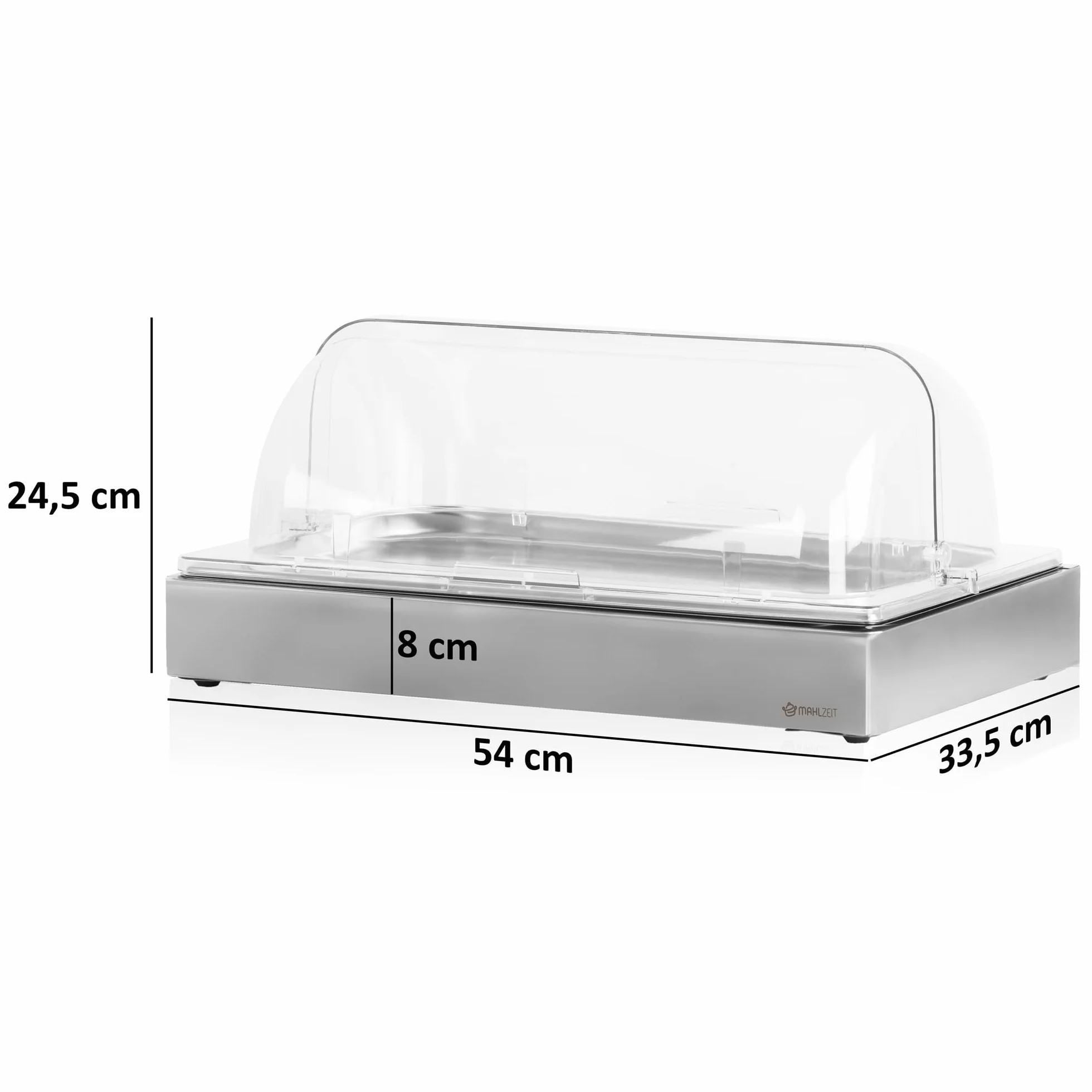 Mahlzeit Plato de servicio refrigerado | 54 x 34 x 24,5 cm | GN 1/1 Plato refrigerado con tapa, sistema de recipiente refrigerado con acumulador de frío | Plato para mantener fresco, tapa de servicio