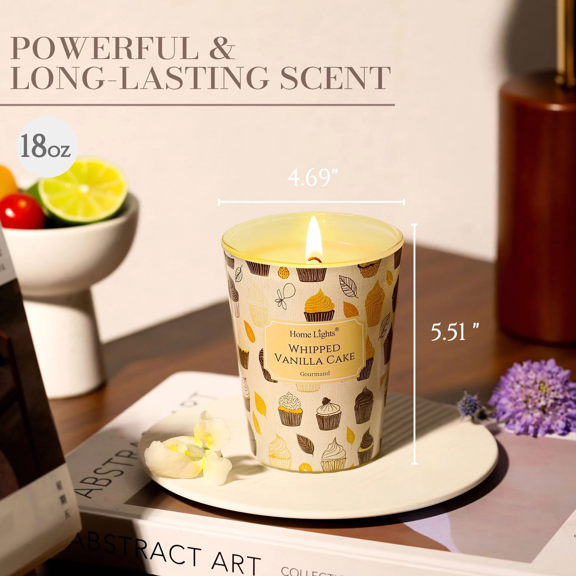 HomeLights Velas perfumadas para mujer y hombre, frascos de 6.7oz, aromaterapia, vela de una sola mecha, ideal para decoración y regalos de estilo rústico moderno, pastel de vainilla batida