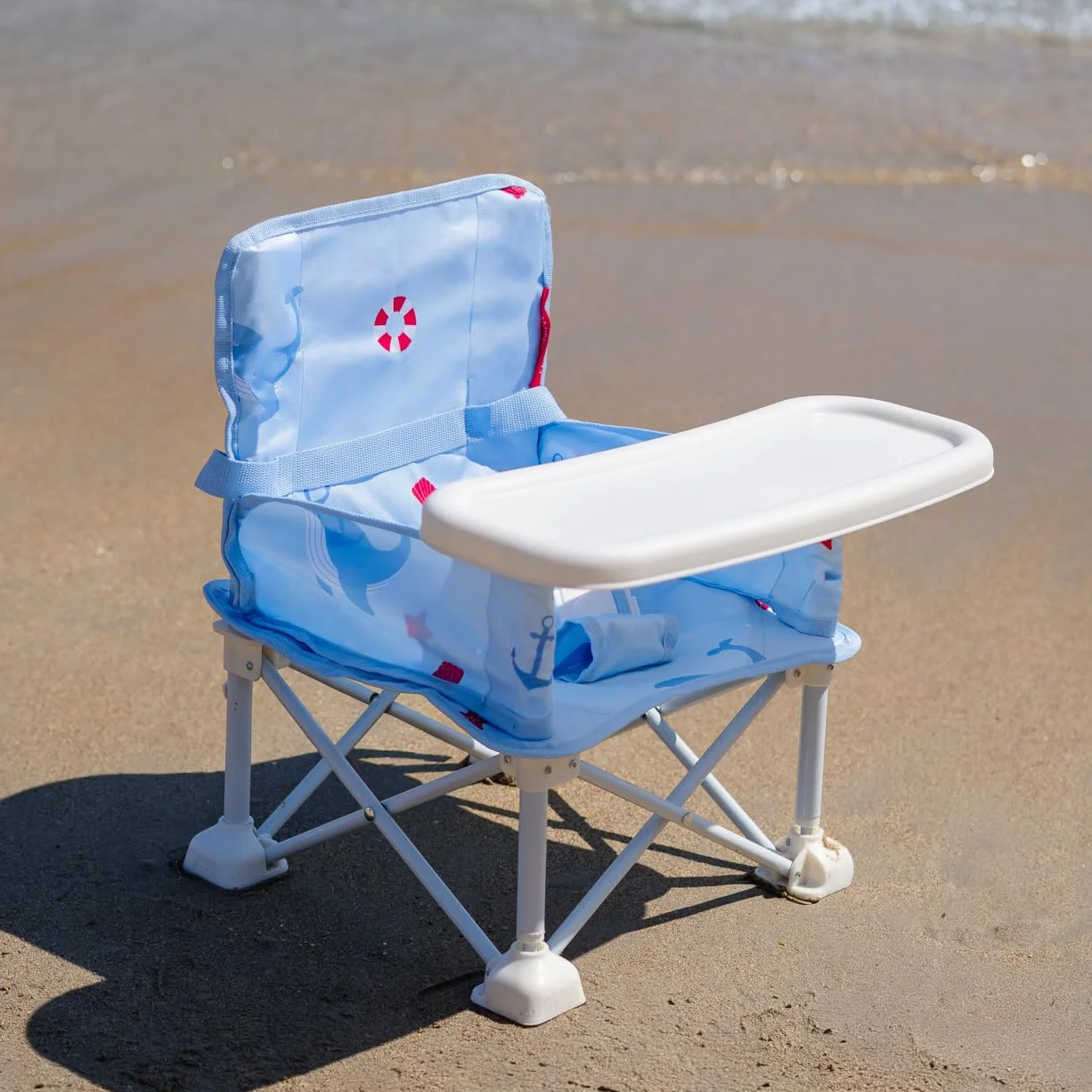 Flamingueo Silla Playa Plegable Ligera Para Bebés 6-36 Meses Tejido Poliéster Acero Waterproof Azul