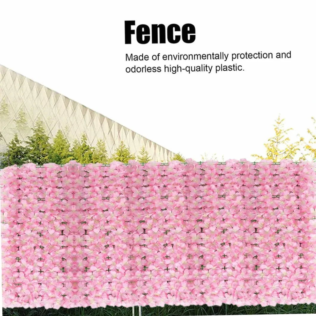 Venanza de flores artificiales enrejado, proyección de la cerca artificial con flores de 50x300 cm, valla de privacidad de la pared del jardín, enrejado de flores artificiales, paneles de cerca de ja