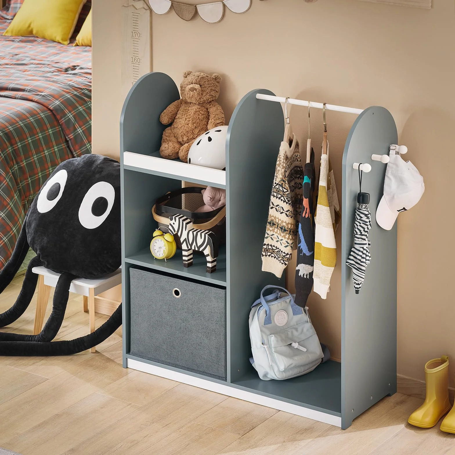 SoBuy Armario Infantil con Almacenaje Juguetes Gris 97x35x108cm KMB40-HG