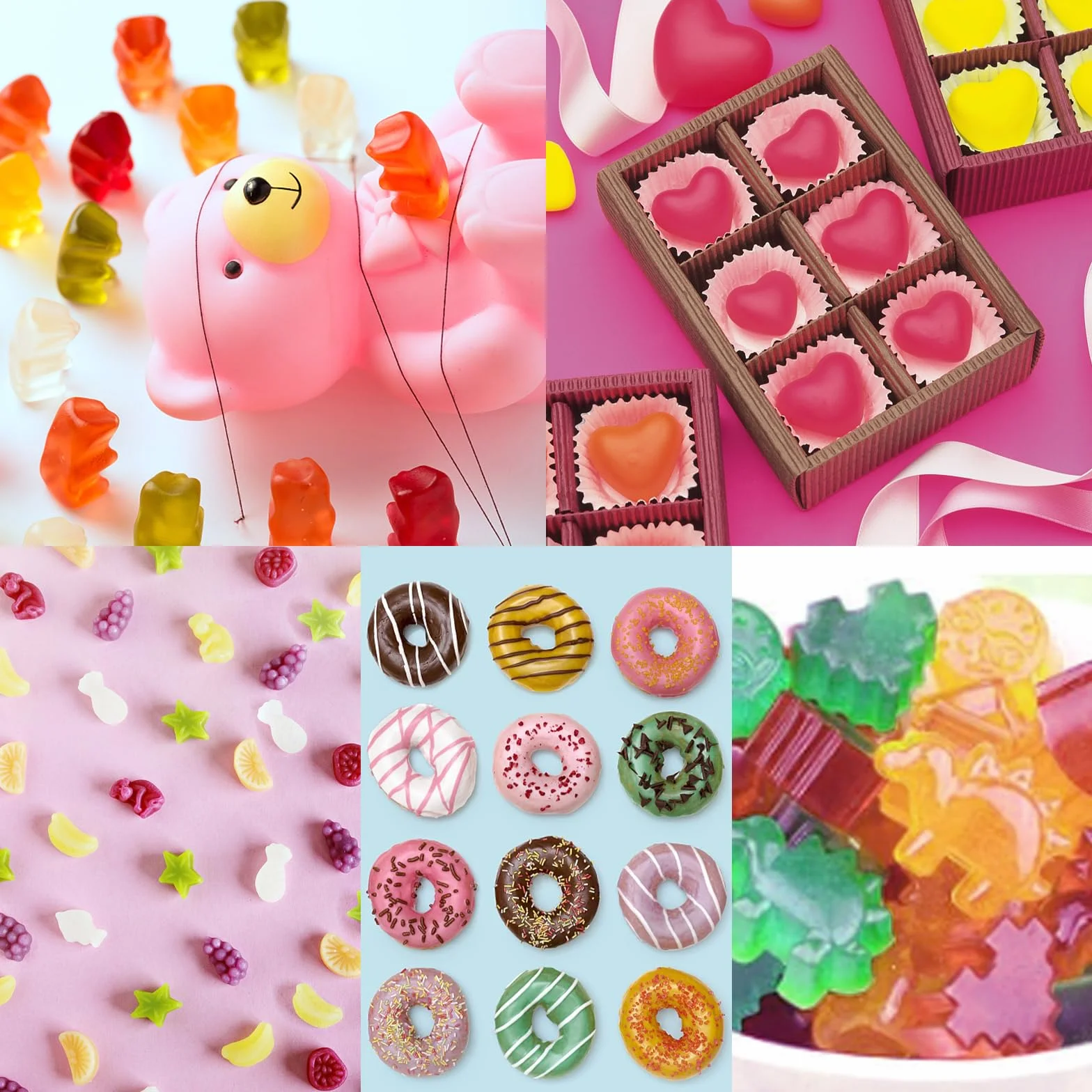 Moldes de Silicona para Caramelos y Chocolate con 2 Pajitas, 1 Espátula, 50 Bolsitas