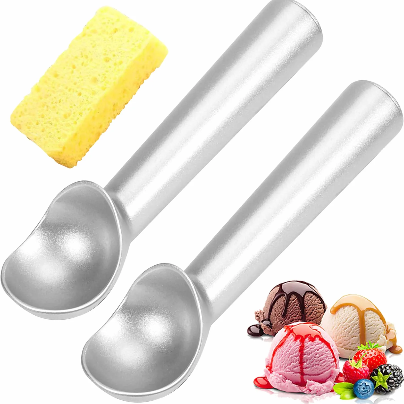Cuchara para Helado 2 Piezas 18,5 cm Antiadherente Sacabolas Helado Resistente