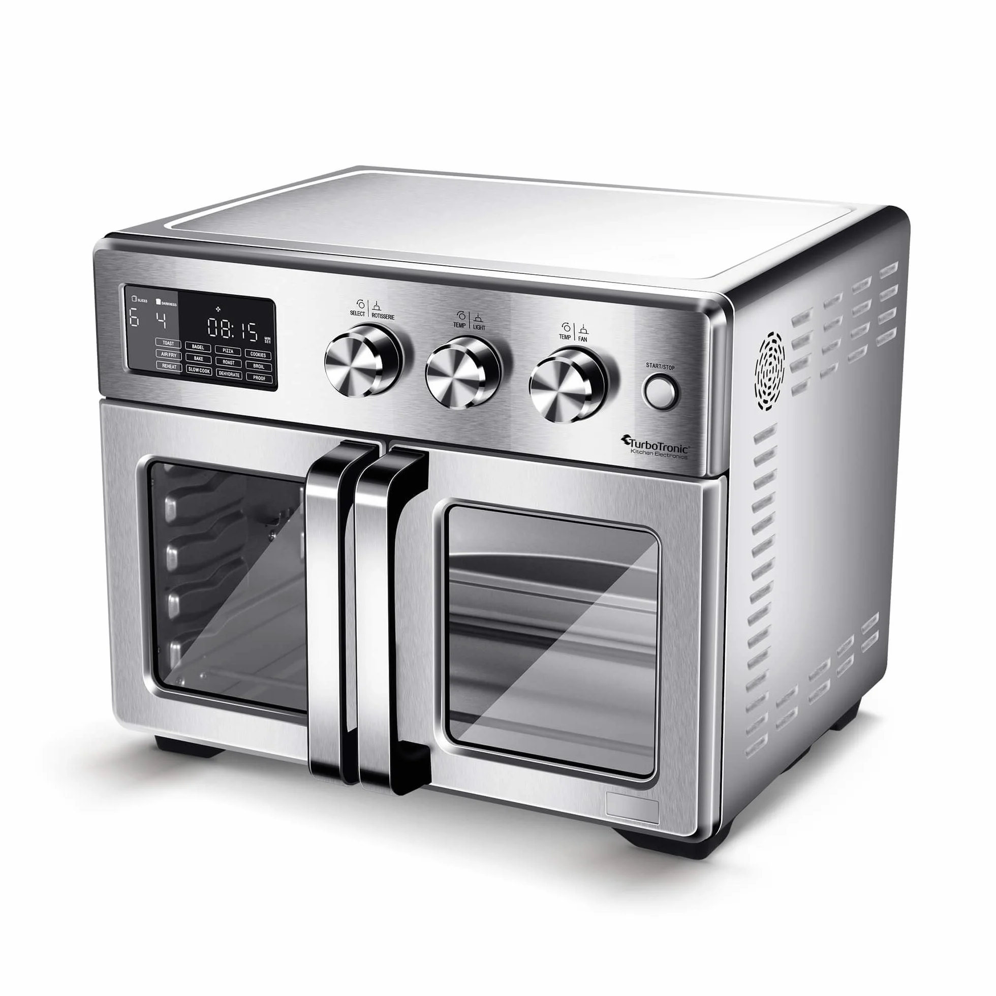 TurboTronic Horno Digital 32L 4en1 Asador Giratorio Freidora de Aire