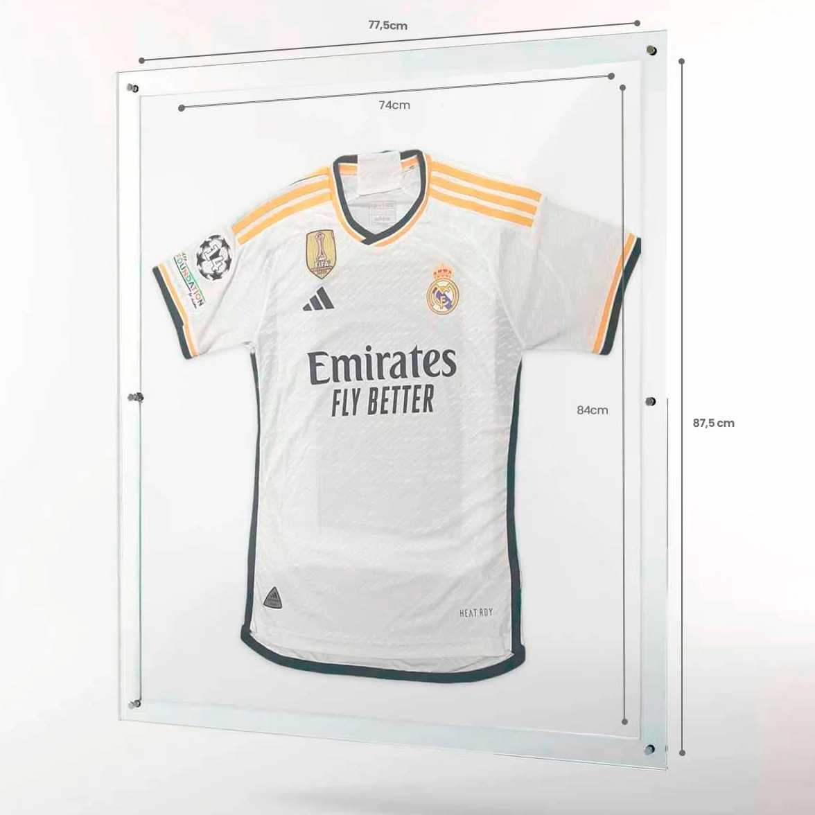 Marco para Camiseta de Fútbol – Expositor Acrílico Cristal Premium 70x80 cm con Marco Completo de 10 mm y Montaje en Pared