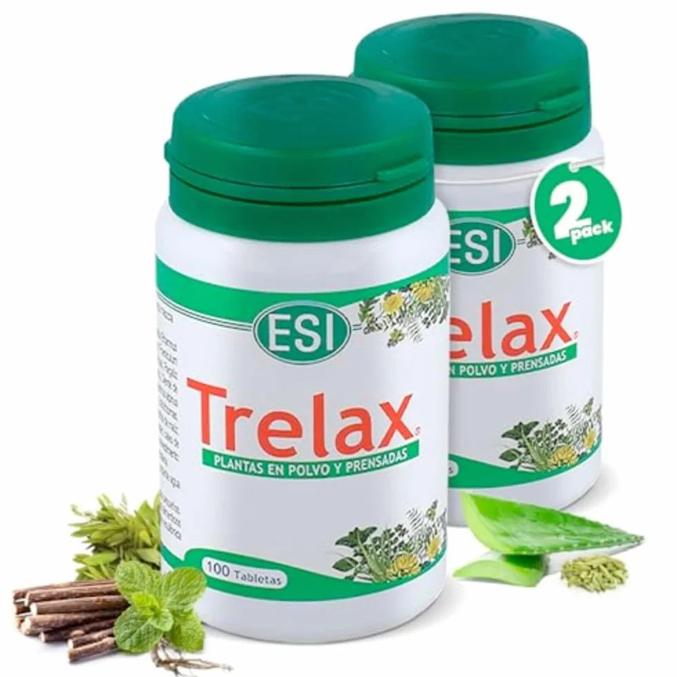 Trelax Natural para el Tránsito Intestinal Cáscara Sagrada Sen Frángula Hinojo Ruibarbo Alivio Digestivo 100 Comprimidos Veganos