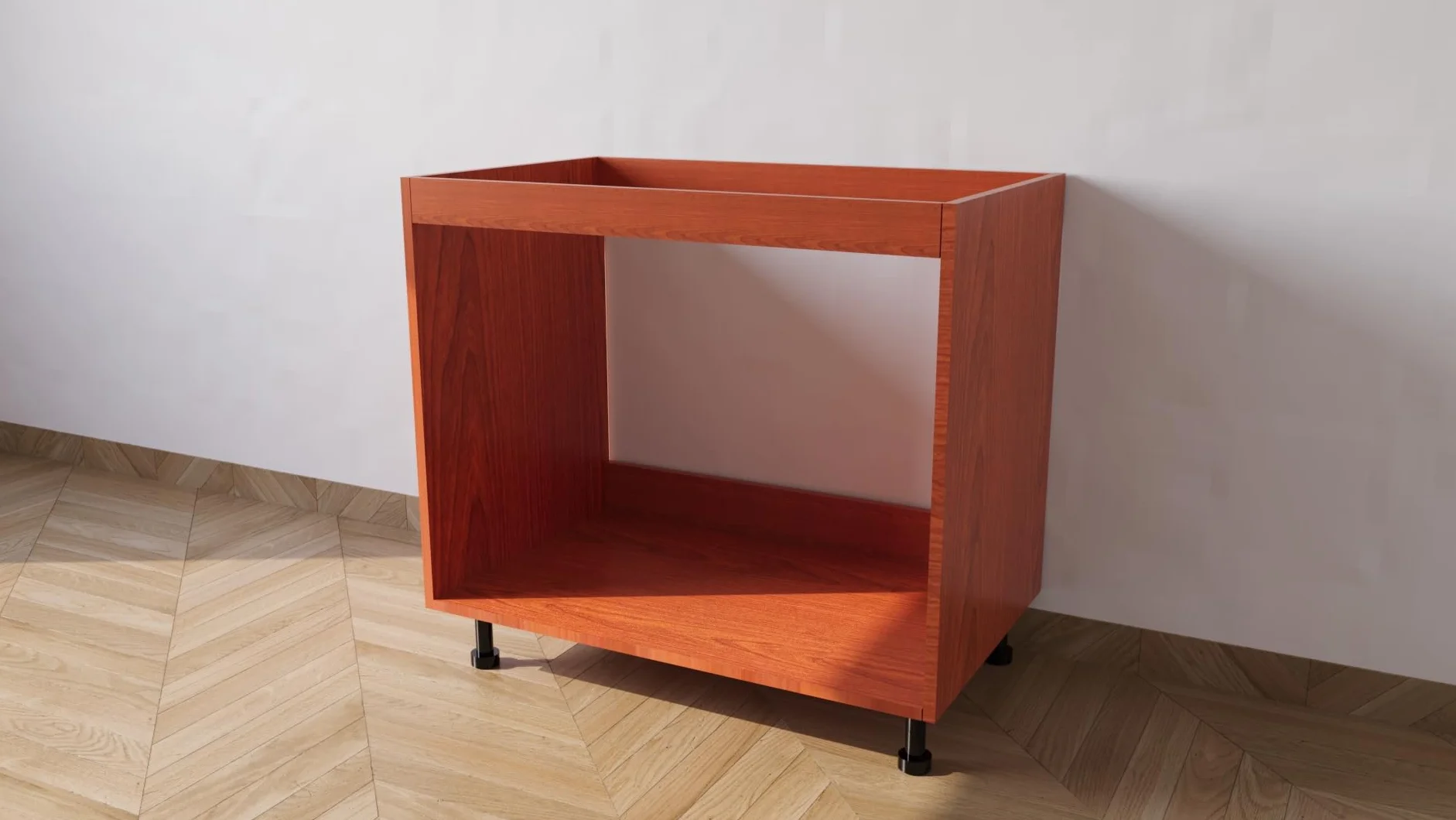 Alfredo Calandrelli Mueble para fregadero empotrado sin puertas, color cerezo, medidas 90 x 55 x 72, grosor 18 mm