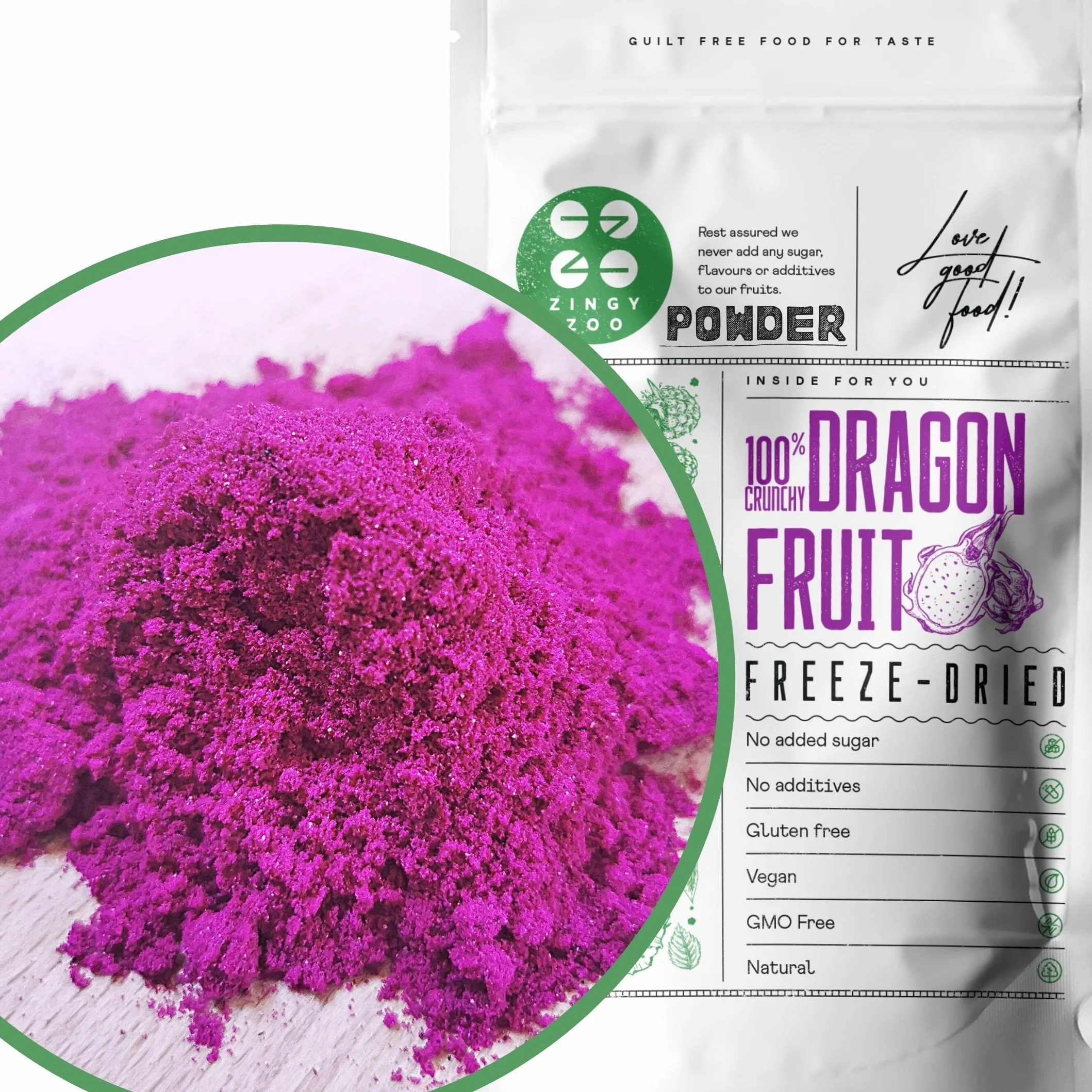 Pitaya en Polvo de Fruta de Dragon XL 300g Liofilizado Pitahaya Freeze Dried Red Dragon Fruit Powder