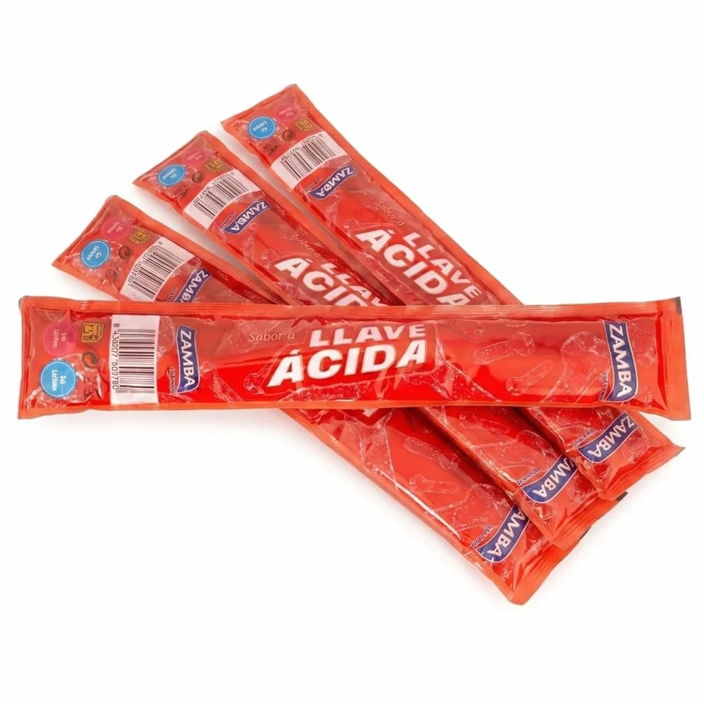 Polos Llaves Ácidas Caja 32 Polos 90 ml Sabor Refrescante Ácido Golosina Líquida para Congelar
