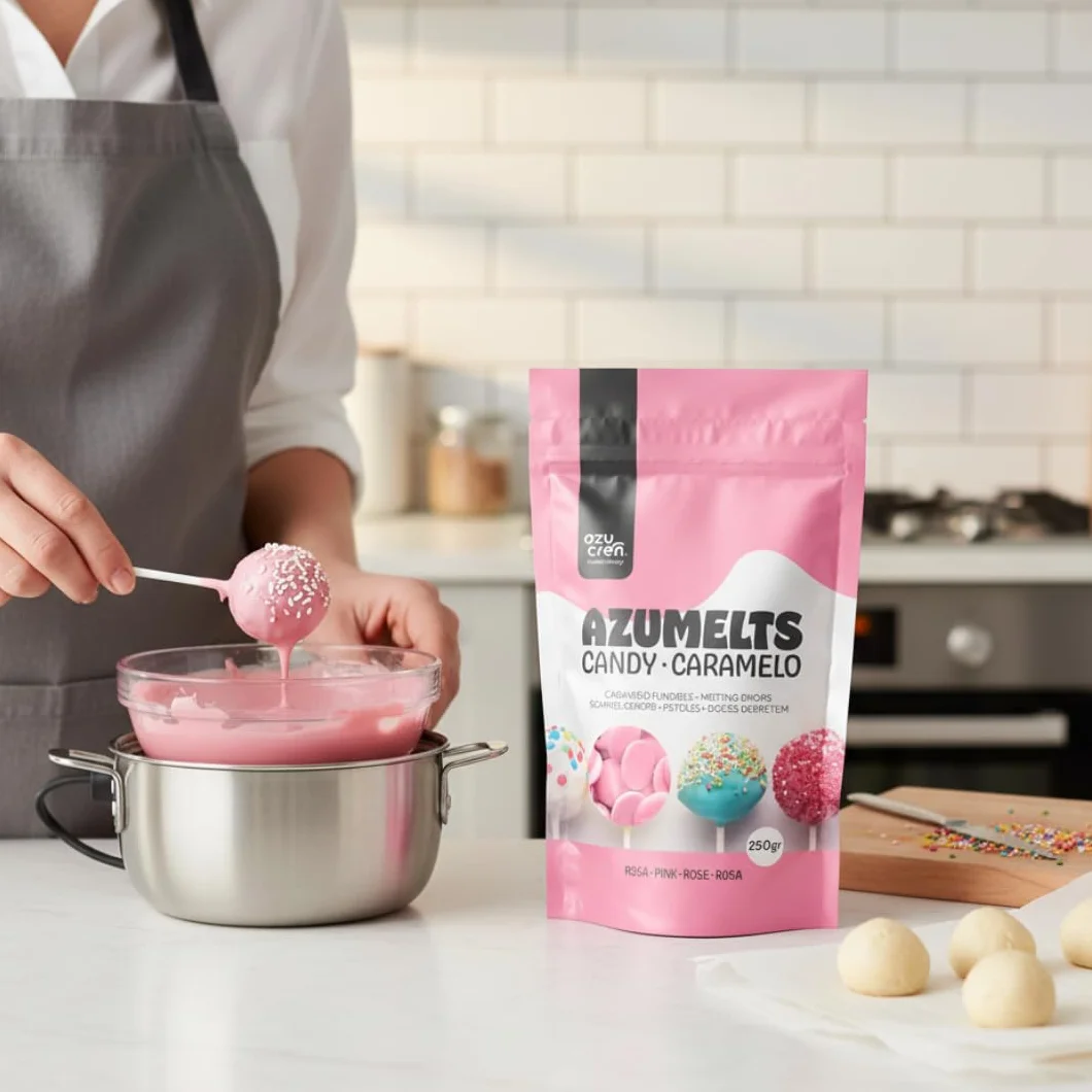 Azucren Cobertura para Derretir Sabor Chocolate 250 g Rosa