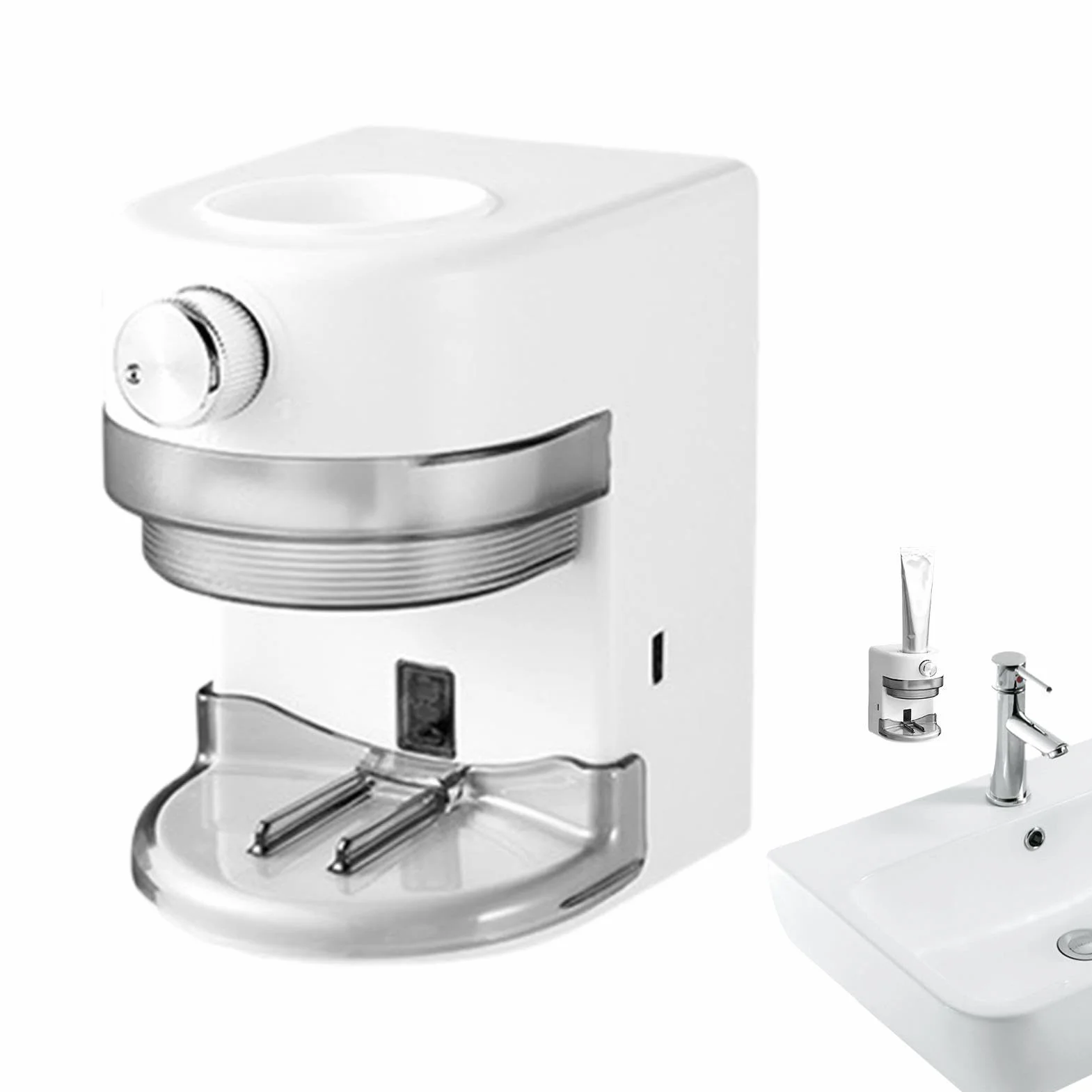 Exprimidor automático de pasta dentífrica Accesorio baño montado en la | Dispensador Automático de Pasta y Soporte para Cepillo Para hogar, interior, baño, hotel y dormitorio