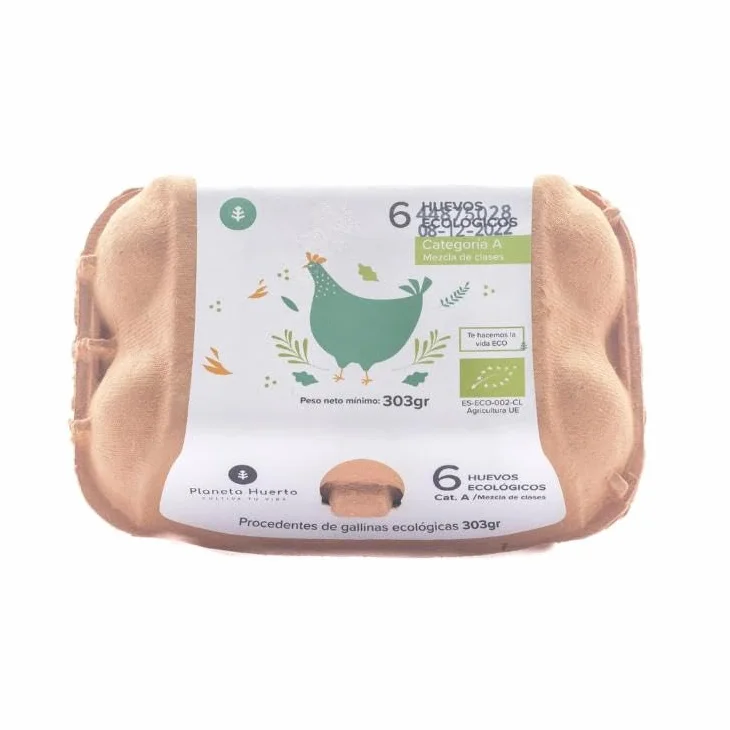 Huevos Ecológicos 12 Unidades Categoría A Código 0 Gallinas Criadas en Libertad
