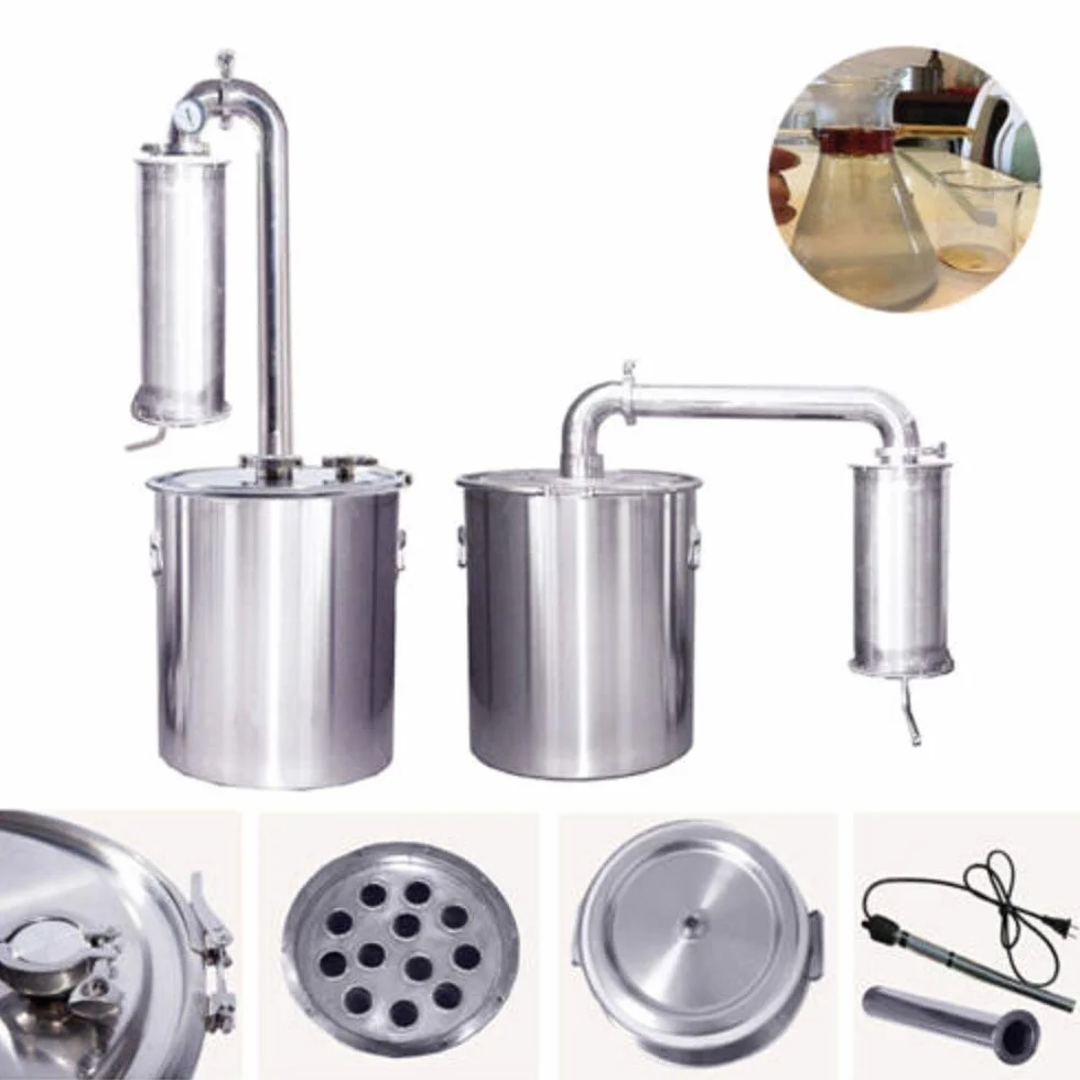Juego de destilador de agua con alcohol 20L 100L acero inoxidable 304