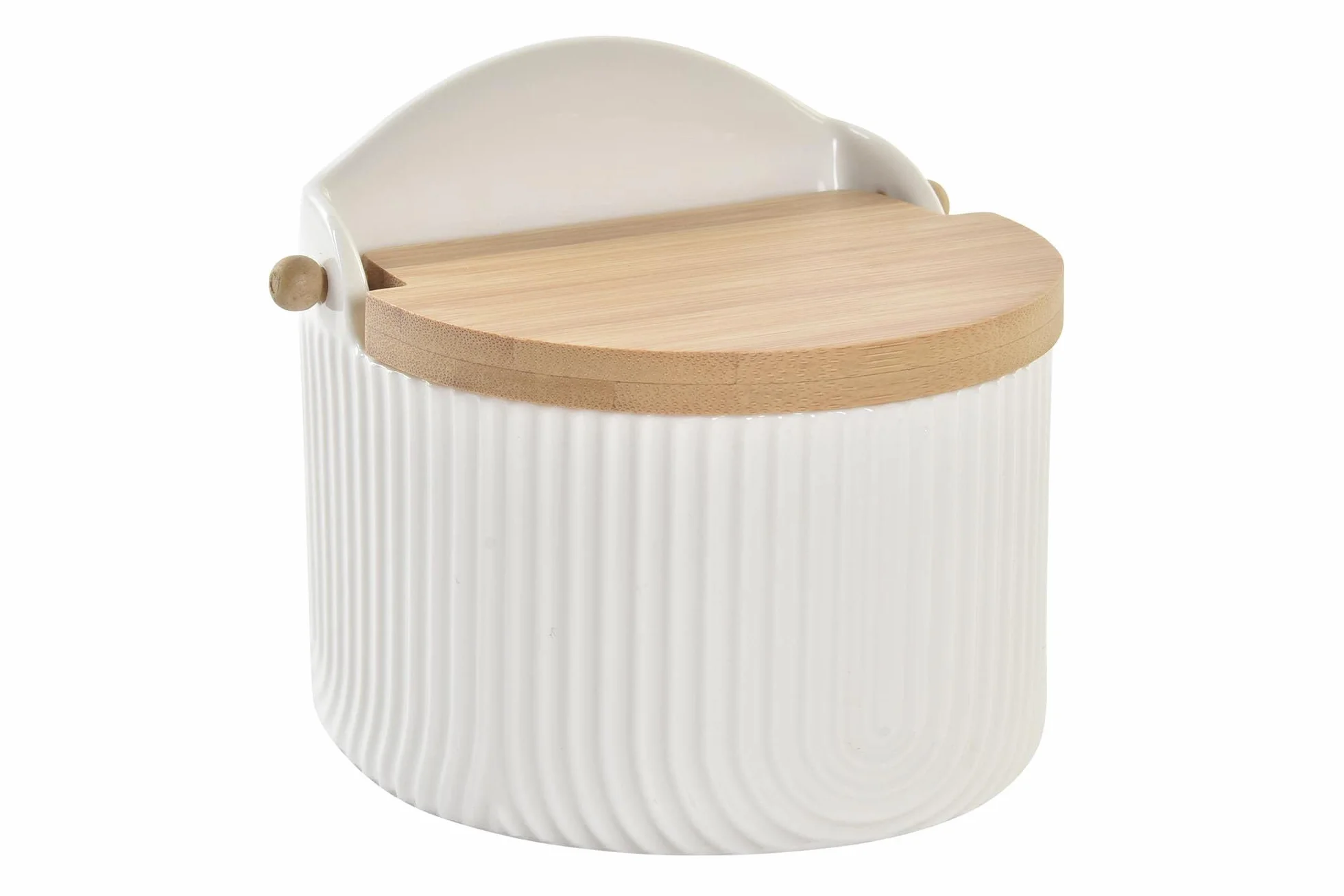 Salero de Cocina de Cerámica PLUS HOME con Tapa 12x10x11cm Blanco