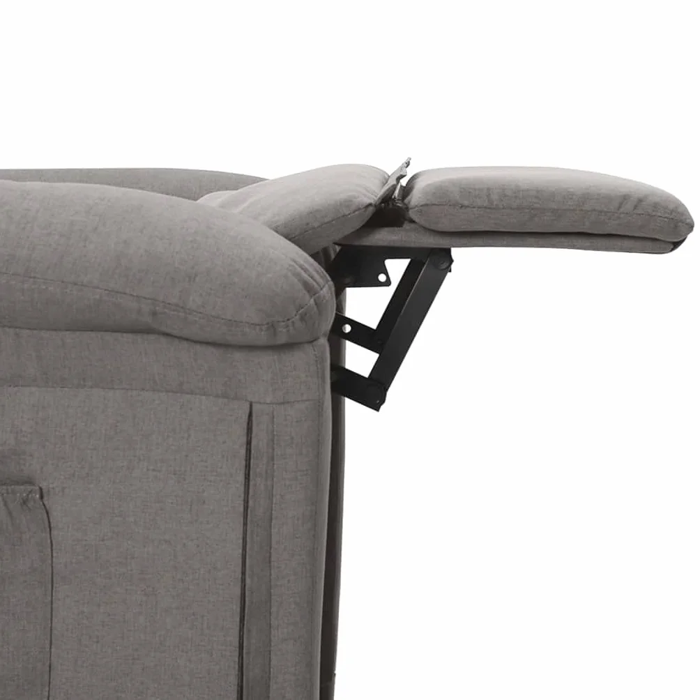 vidaXL Sillón Reclinable Eléctrico Silla Sofá Asiento Butaca Relax Sala de Estar Salón Oficina Ajustable Reposapiés Mueble de Tela Gris Claro