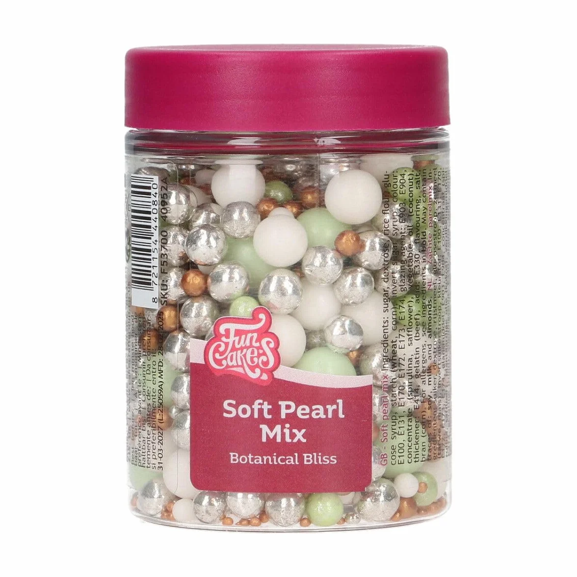 FunCakes Mix de Perlas Blandas Botanical Bliss Decoraciones para Tartas Perlas de Azúcar Comestibles Suaves 80 g